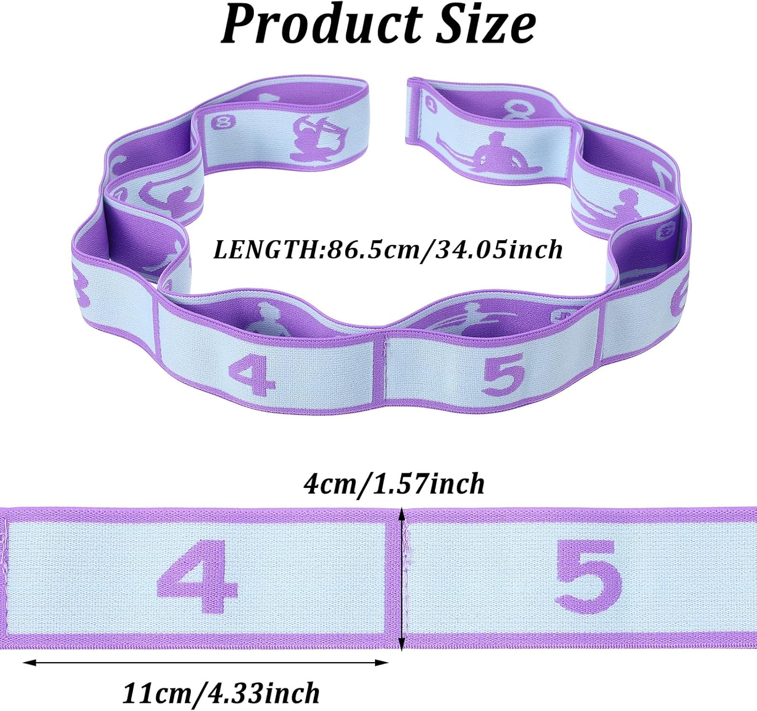 Yoga-Stretching-Band mit 8 Schlaufen, Yoga-Stretching-Gurt, Fitness-Bänder, Fitness-Stretchband mit Schlaufen, Stretch-Gurt, hochelastisches Gymnastikband, Upgrade Extend Tension Band – Bild 2