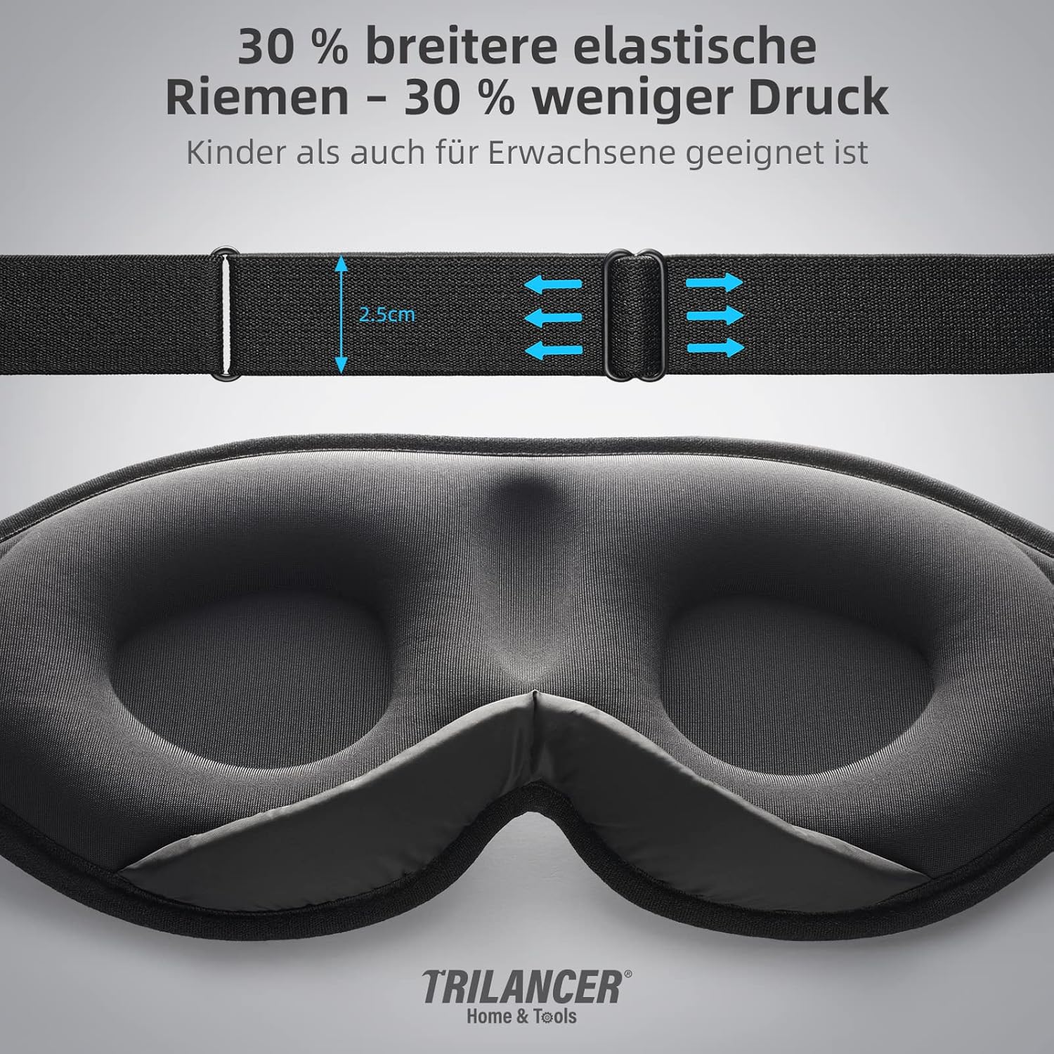 2026 Innovative Schlafmaske für Männer und Frauen, 99,99 % lichtblockierend, ergonomisch, verstellbare Augenmaske mit Ohrstöpseln, Schlaf, Nickerchen, Meditation, Reisen, bequemer Schlaf (schwarz) – Bild 8