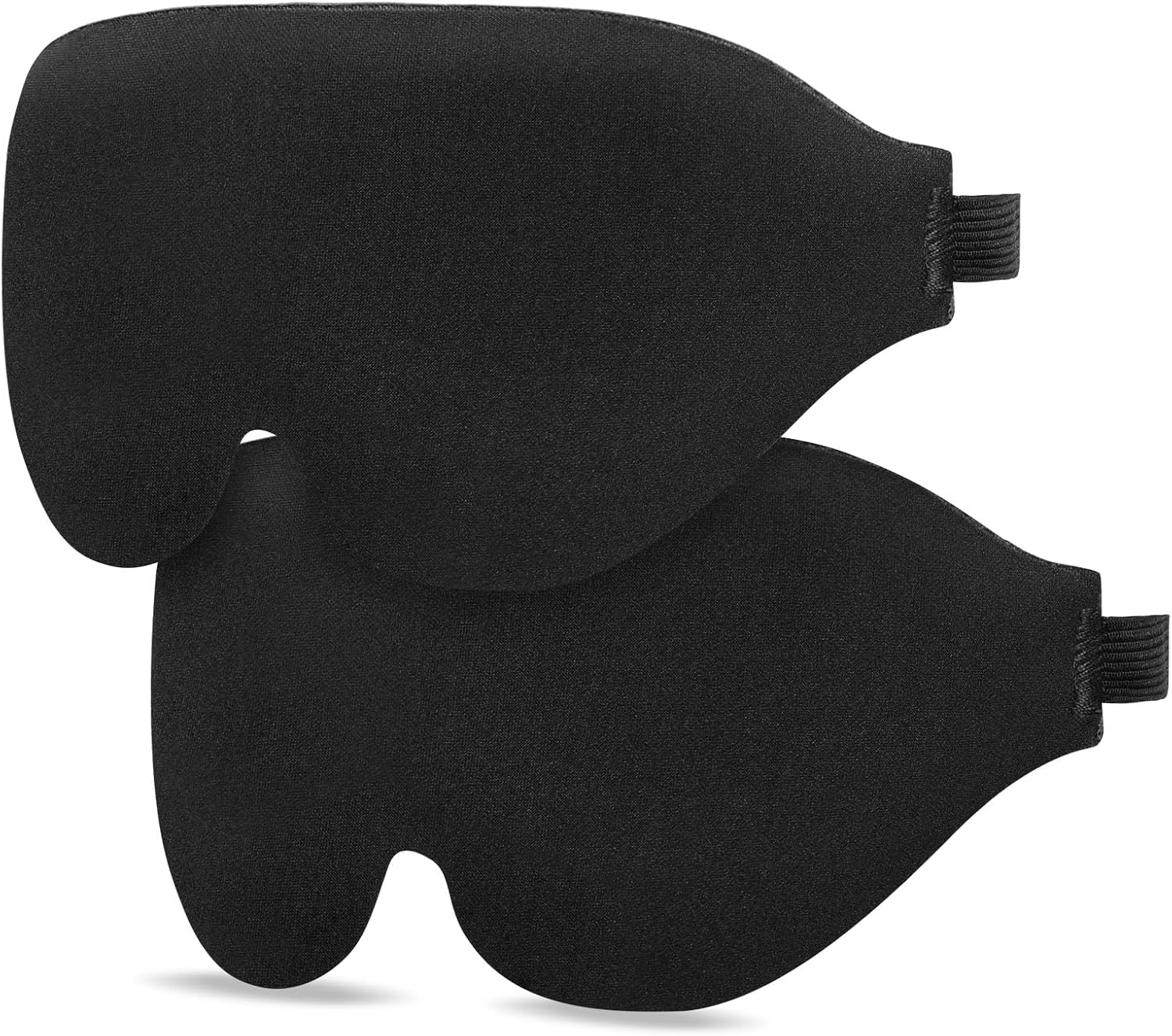 Schlafmaske für Seitenschläfer, 2er-Set, 3D-Lichtblockierung, atmungsaktive und bequeme Augenmaske mit verstellbarem Gummiband für Damen und Herren, Reise-Ohrstöpsel, Schwarz – Bild 9