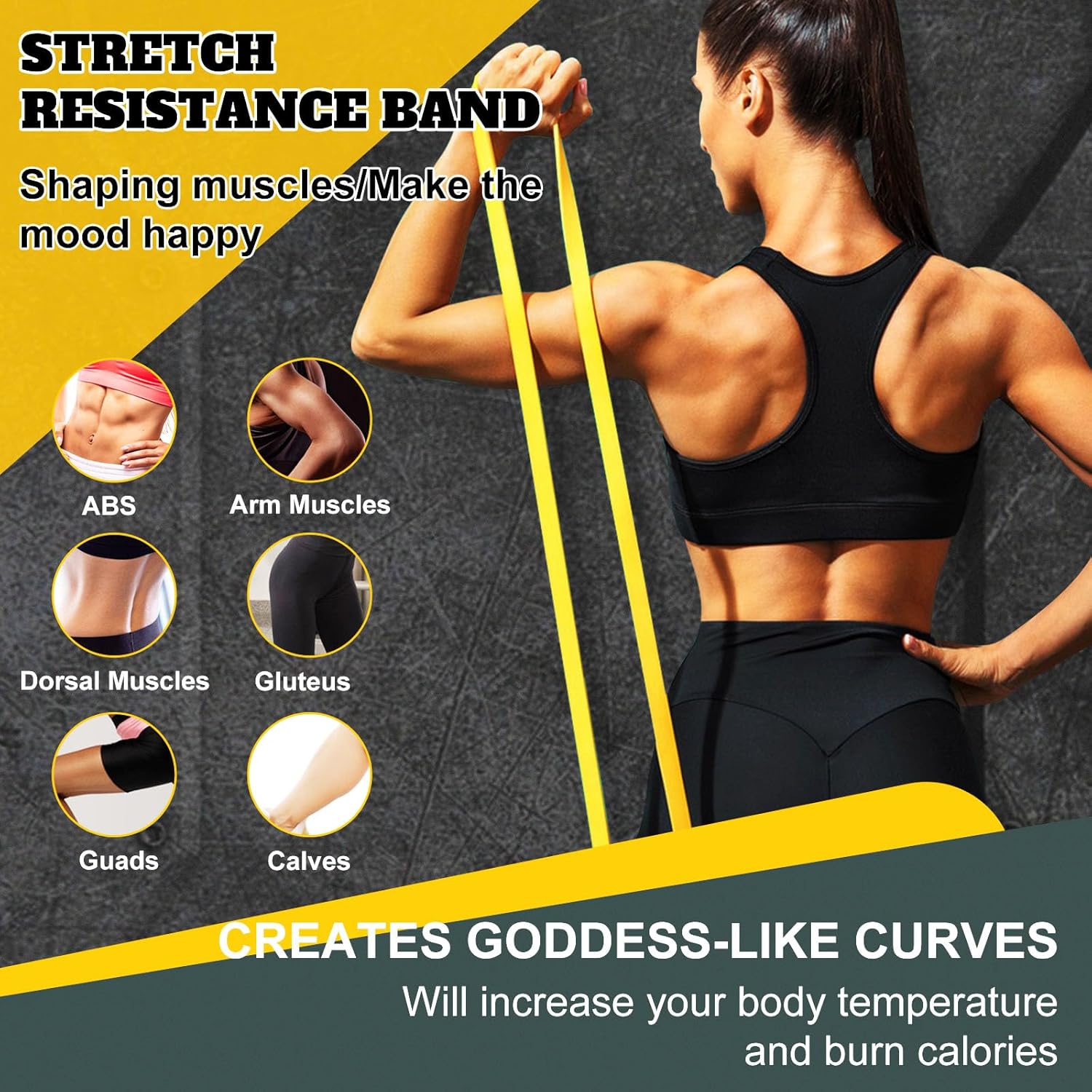 Resistance Bands Set,Fitnessbänder Widerstandsbänder 4er Set mit Türanker Tragetasche,Gymnastikband für Männer und Frauen, Fitnessband für Yoga Pilates,Krafttraining – Bild 3