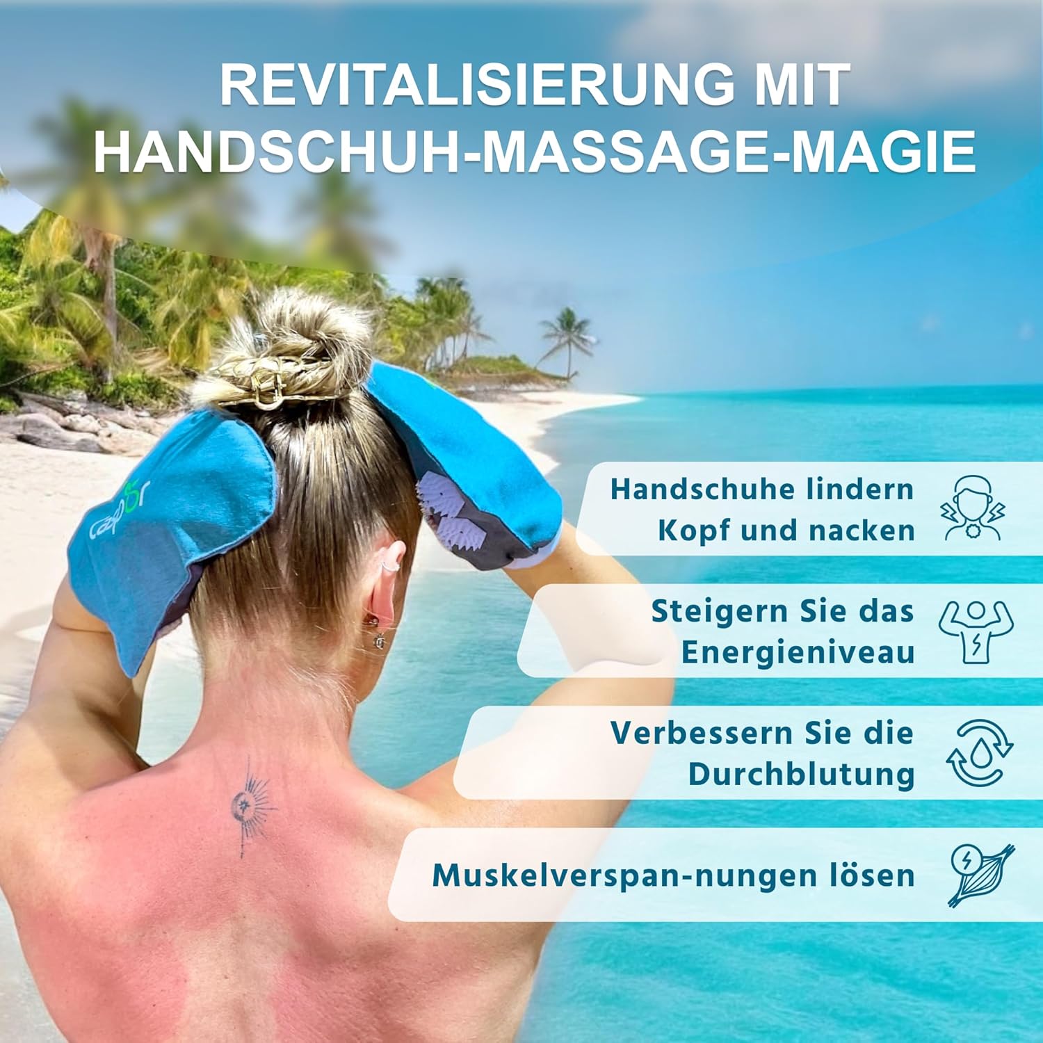 Akupressurmatten-Set mit Kissen (Intensiv), Tasche, Massagehandschuhen, Akupunkturmatte aus Leinen mit Kokosfasern, Akupressurmatte hilft bei Verspannungen, Rückenschmerzen Caspor – Bild 4