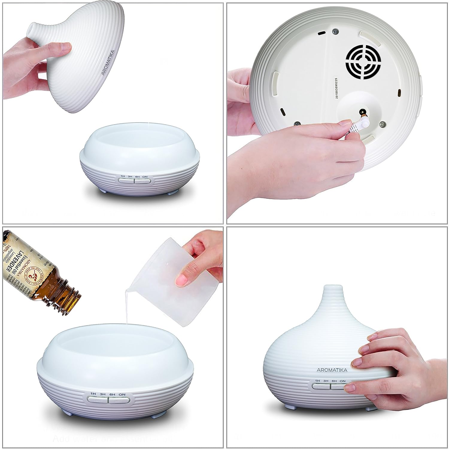 Luftbefeuchter für ätherische Öle 300 ml für Aromatherapie – LED – Ultraschall zur Befeuchtung und Aromatisierung – Aromadiffusor für Raum – Zuhause – Büro – Aromalampe elektrisch – Bild 5
