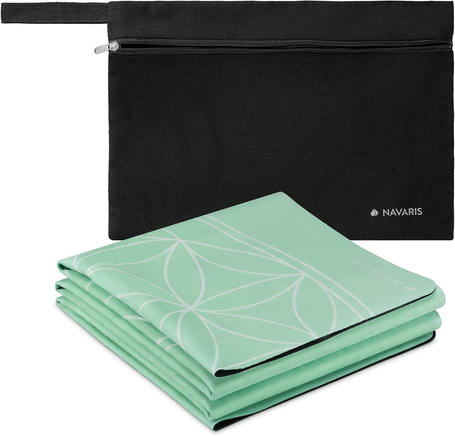 Navaris Reise-Yogamatte faltbar inklusive Tasche – 1,5 mm Yogamatte Fitnessmatte – dünn leicht – Sportmatte Fitness Pilates – Reise-Yogamatte