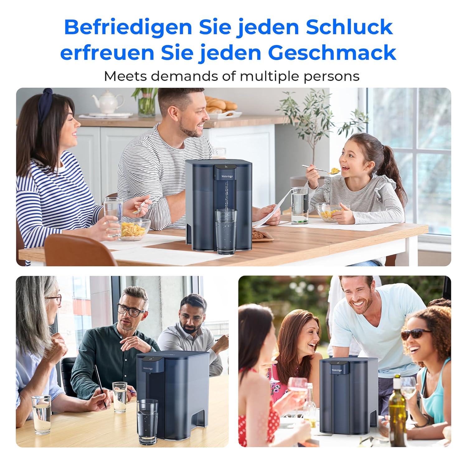 Waterdrop Mega Instant elektrischer Wasserfilterkrug mit 3-Monats-Filter, 6 l Wasserfilterkrüge, reduziert Chlor, Blei, Quecksilber, PFAS, PFOA/PFOS, 757 Liter, blau – Bild 8