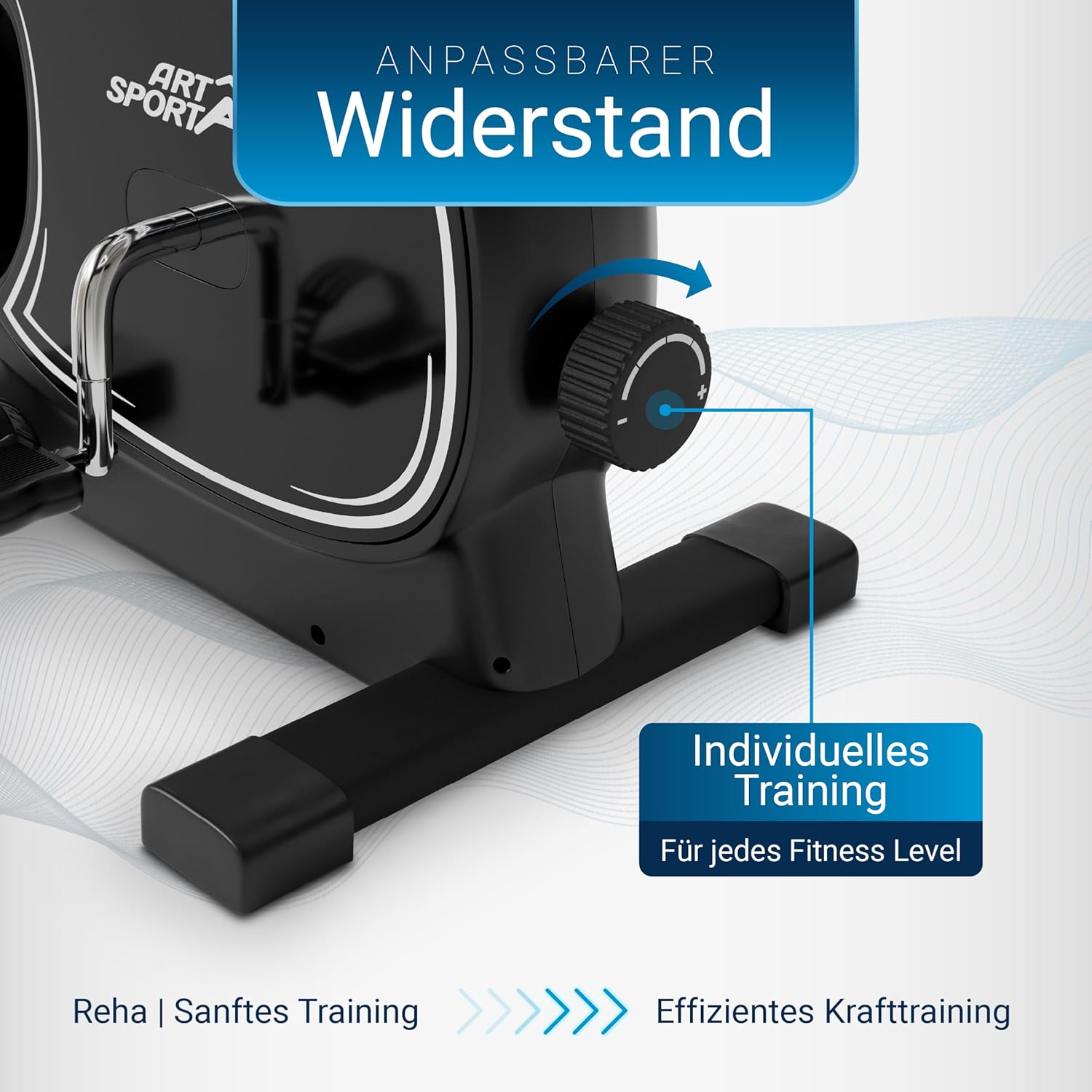 Juskys Sportivo Pedaltrainer, leiser Heimtrainer, Fitnessgerät, Senioren, Armtrainer, Beintrainer, Mini-Fahrrad für Zuhause – Bild 5
