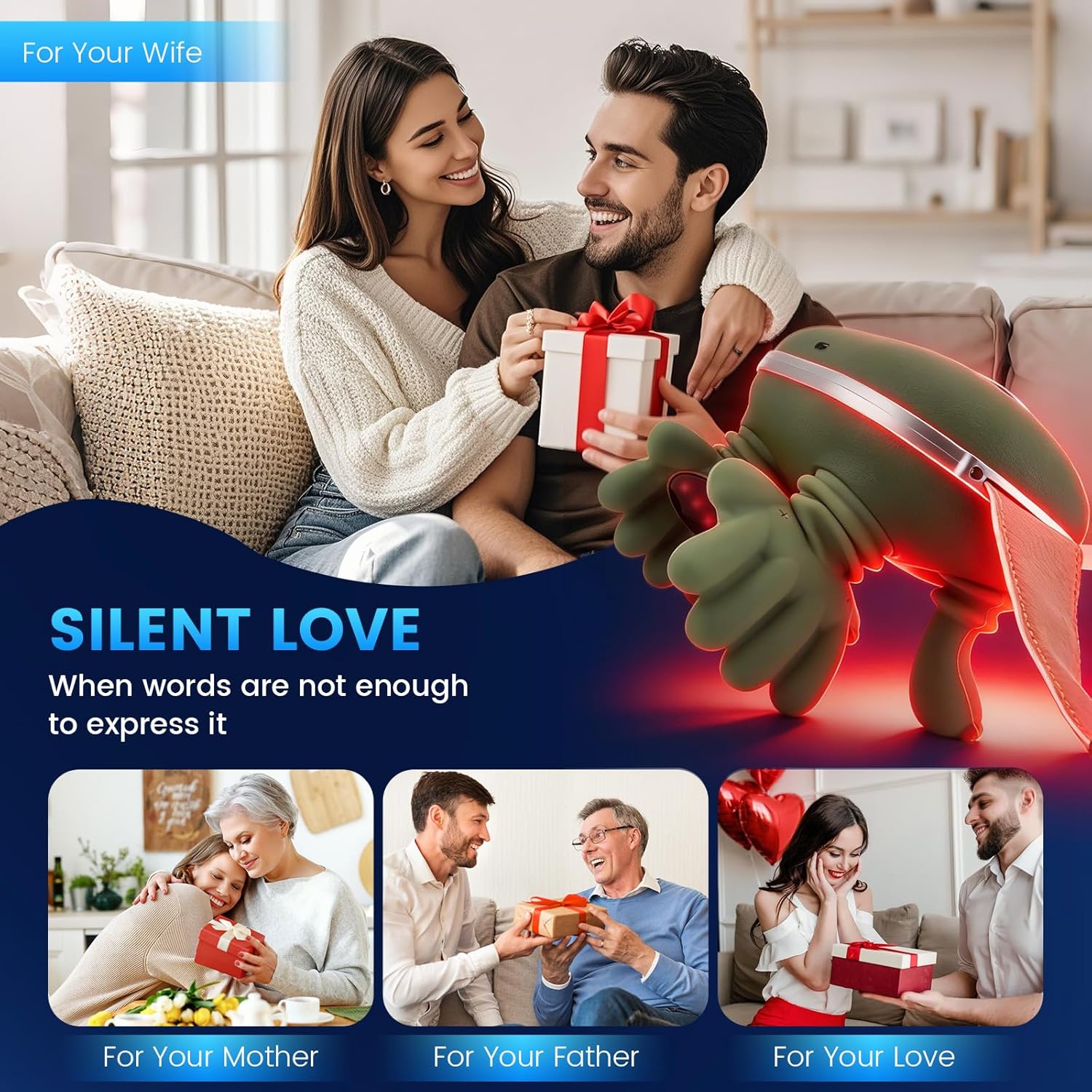 4D Nackenmassagegerät, Massagegerät Nacken mit 3 Massageeinstellungen & Wärme, Touchscreen-Tasten, Tragbares Nacken- und Schulter-Shiatsu-Massagegerät für Zuhause, Büro & Reise – Bild 8