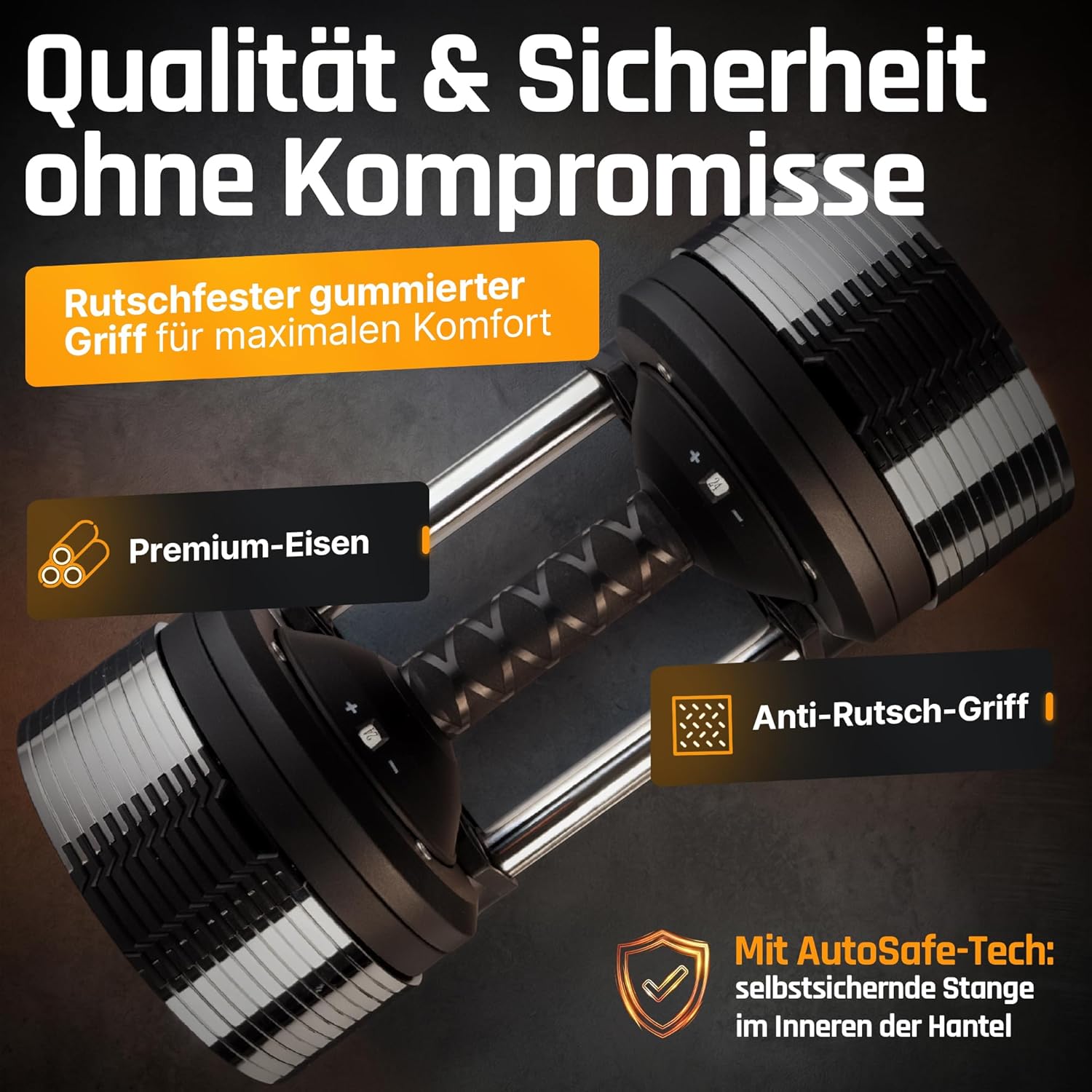 VION 24kg verstellbare Hanteln, 1-kg-Stufen, Hanteln Set, Gewichte Hantel, verstellbare Kurzhanteln, Hantelset, Dumbbell Set, Kurzhantel+set, Dumbbells, Fitnessgeräte für Zuhause, Hantel Set, Weights – Bild 6
