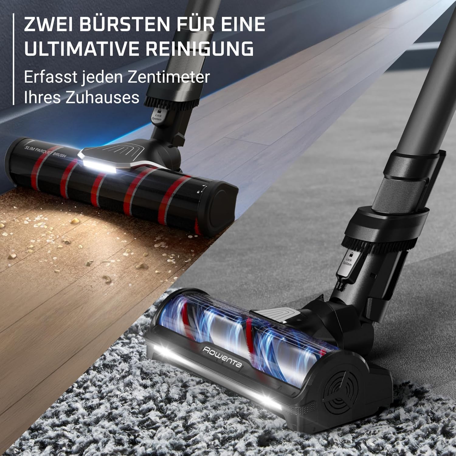 Rowenta X-Force Flex 12.60 Neo Akku-Staubsauger, nur 1,6 kg als Handstaubsauger, 150 Luftwatt, 60 Minuten Laufzeit, Flexrohr, digitale Kontrollanzeige, LED-Beleuchtung, schwarz, RH9L55E0 – Bild 4