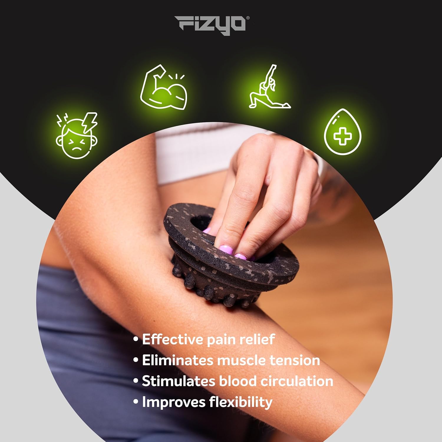 FIZYO Faszienrollen-Set 5-in-1 – Faszienrolle Schaumstoffrolle + Massageball, Duoball, Triggertool & Massagepad – Faszienset für Rücken, Beine & Triggerpunkte – Faszienmassage & Regeneration – Bild 6