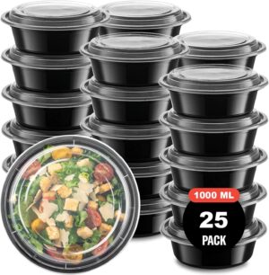 AKOLAFE 25 Stück runde Meal-Prep-B...