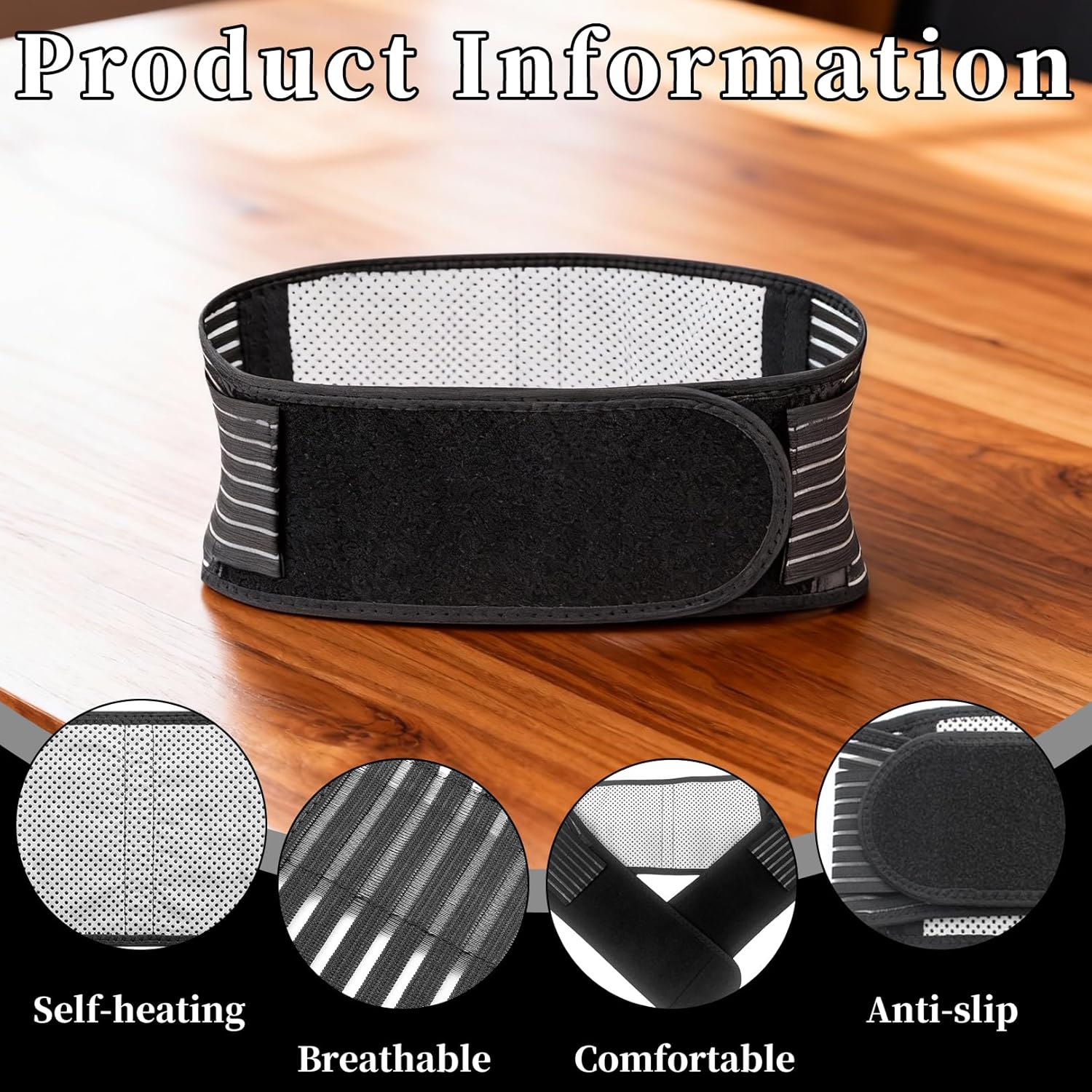 Rückenbandage, Gürtel Herren Rücken Ortho-Gürtel Damen Rückenstützgürtel Rückenschmerzen Unterstützung Rückenschmerzen Atmungsaktiver Gürtel Lenden-Ortho-Bandage Beckengürtel für Rücken gerade (XL) – Bild 7