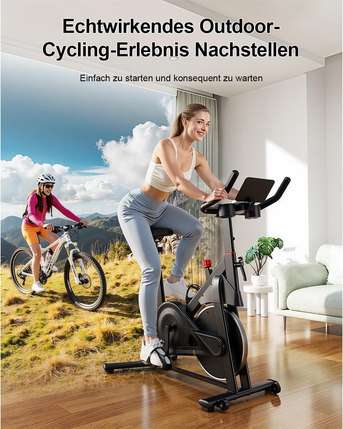 2026 Heimtrainer mit App, Lacuffy Heimtrainer-Fahrrad mit einstellbarem Magnetwiderstand, leiser und komfortabler Ergometer-Heimtrainer, LCD-Display, bis zu 136 kg mit AI Coach – Bild 6