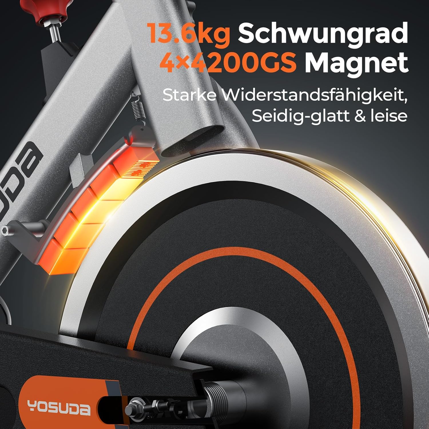 【2026 Aktualisiert】YOSUDA Heimtrainer Fahrrad, Leises Hometrainer Fahrrad mit einstellbarem magnetischem Widerstand, LED-Monitor, Tablet-Halter, Spining Bike Inndoor für Kardiotraining zu Hause – Bild 3