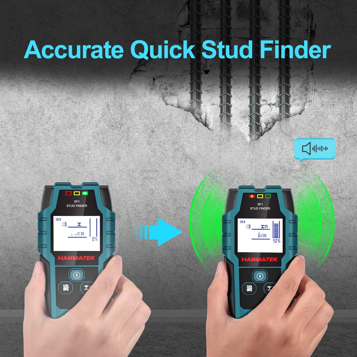 HANMATEK SF1 Kabelsucher Detektor Wandscanner Detektor Multifunktionaler Bolzensucher Holz/Eisenmetalle/Nichteisenmetalle/Kabel – Bild 6