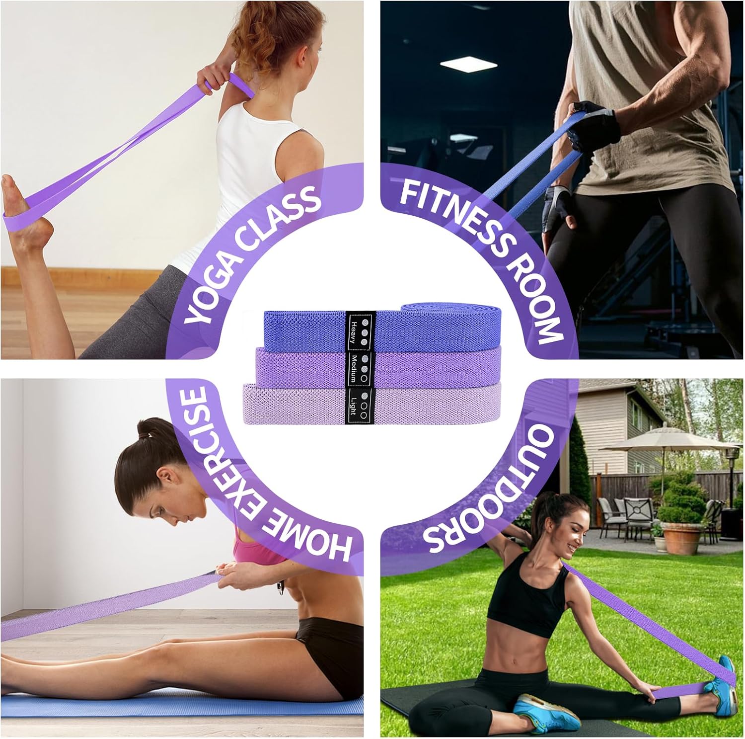 CEILIWEN Fitnessbänder (3er Set), Widerstandsbänder Lang mit 3 Widerstandsstufen, Widerstandsbänder Lang Set Fitnessband für Frauen/Männer Krafttraining, Yoga, Pilat, Fitness – Bild 7