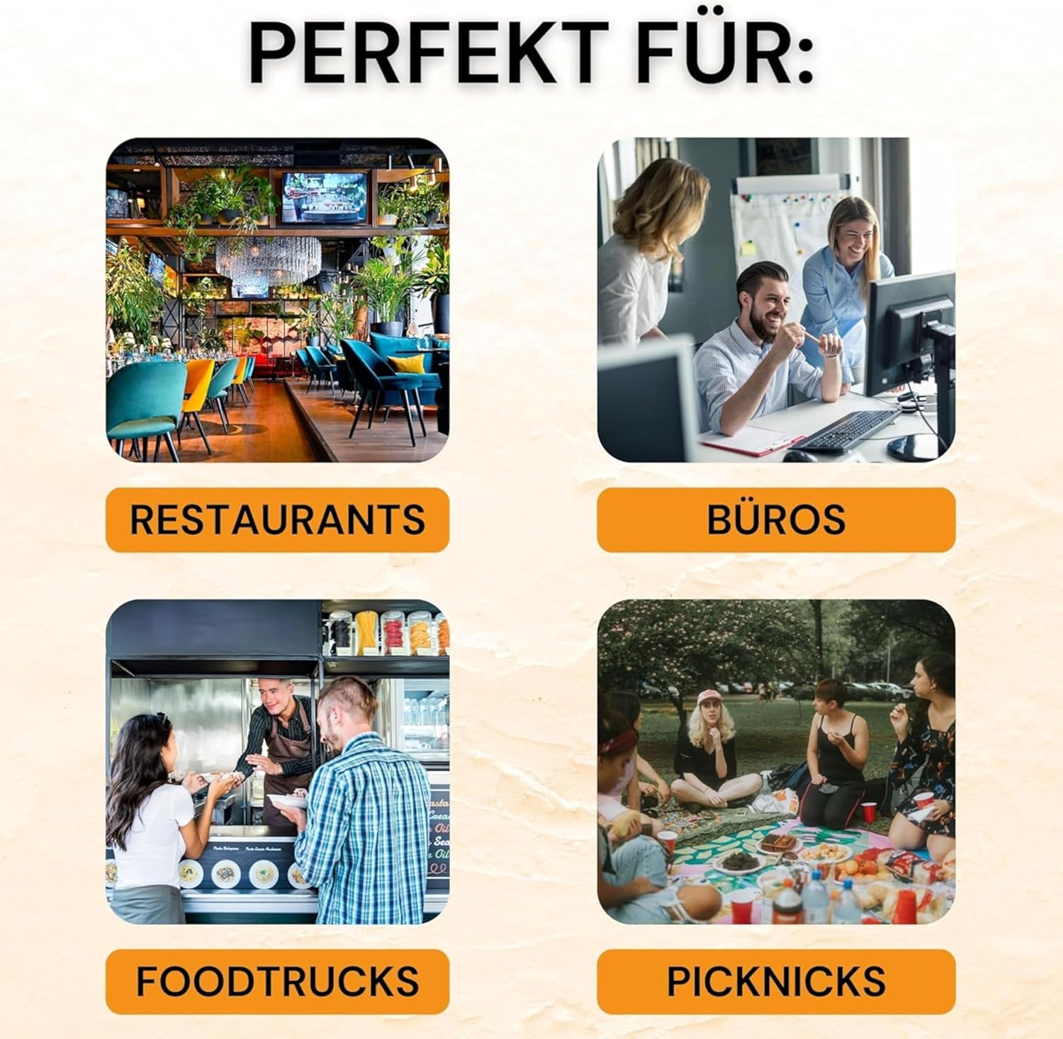 Bio-Take-Away-Box, weiß, 250 x 162 x 63 mm, aus Zuckerrohr, nachhaltige To-Go-Lunchbox, Lebensmittelbox mit Deckel, Einweg-Lebensmittelbehälter, kompostierbar, auslaufsicher (50 Stück) – Bild 5