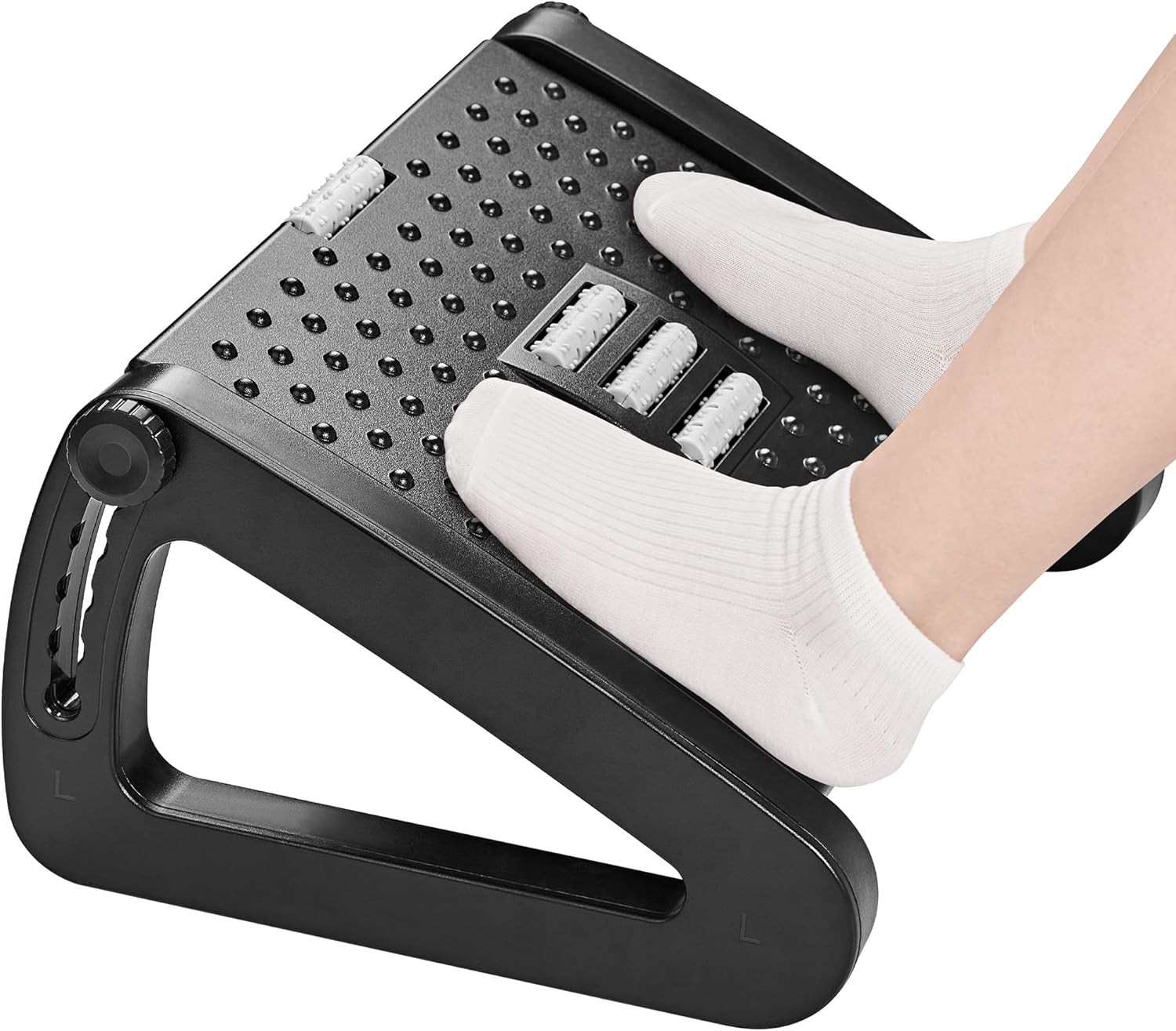 HEETA Fußstützen-Schreibtisch, höhenverstellbarer Fußhocker, ergonomische Fußstütze mit Massagefunktion für Büro und Zuhause