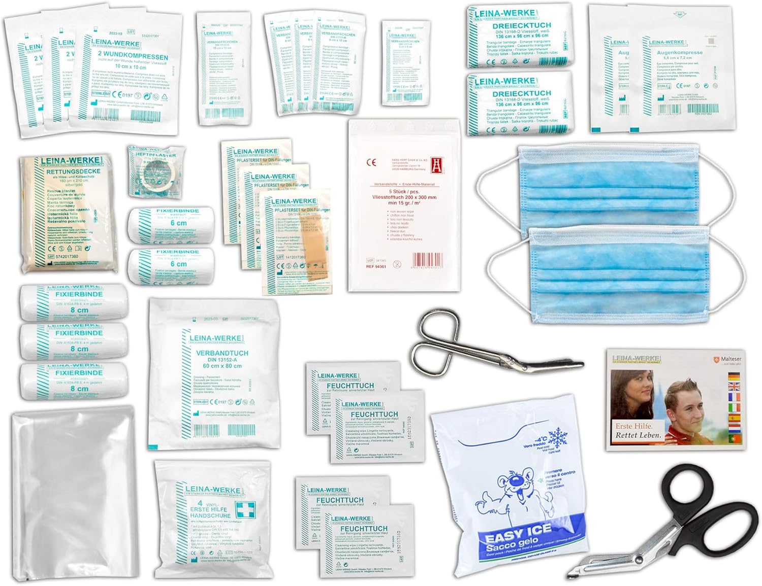 Gastro-Erste-Hilfe-Koffer für Betriebe nach DIN EN 13157 inklusive Augenspülung + Feuergel + detektierbare Pflaster + Hydrogel-Verbände – Bild 2