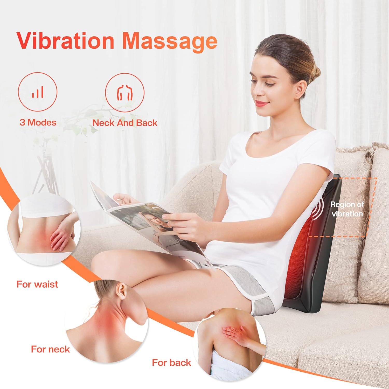 COMFIER Massagegerät, Nackenmassagegerät mit Wärme, Shiatsu-Rückenmassagegerät mit 4D-Knetköpfen, Massagekissen für Schulter, Rücken, Beine, Geschenke für Männer und Frauen – Bild 5