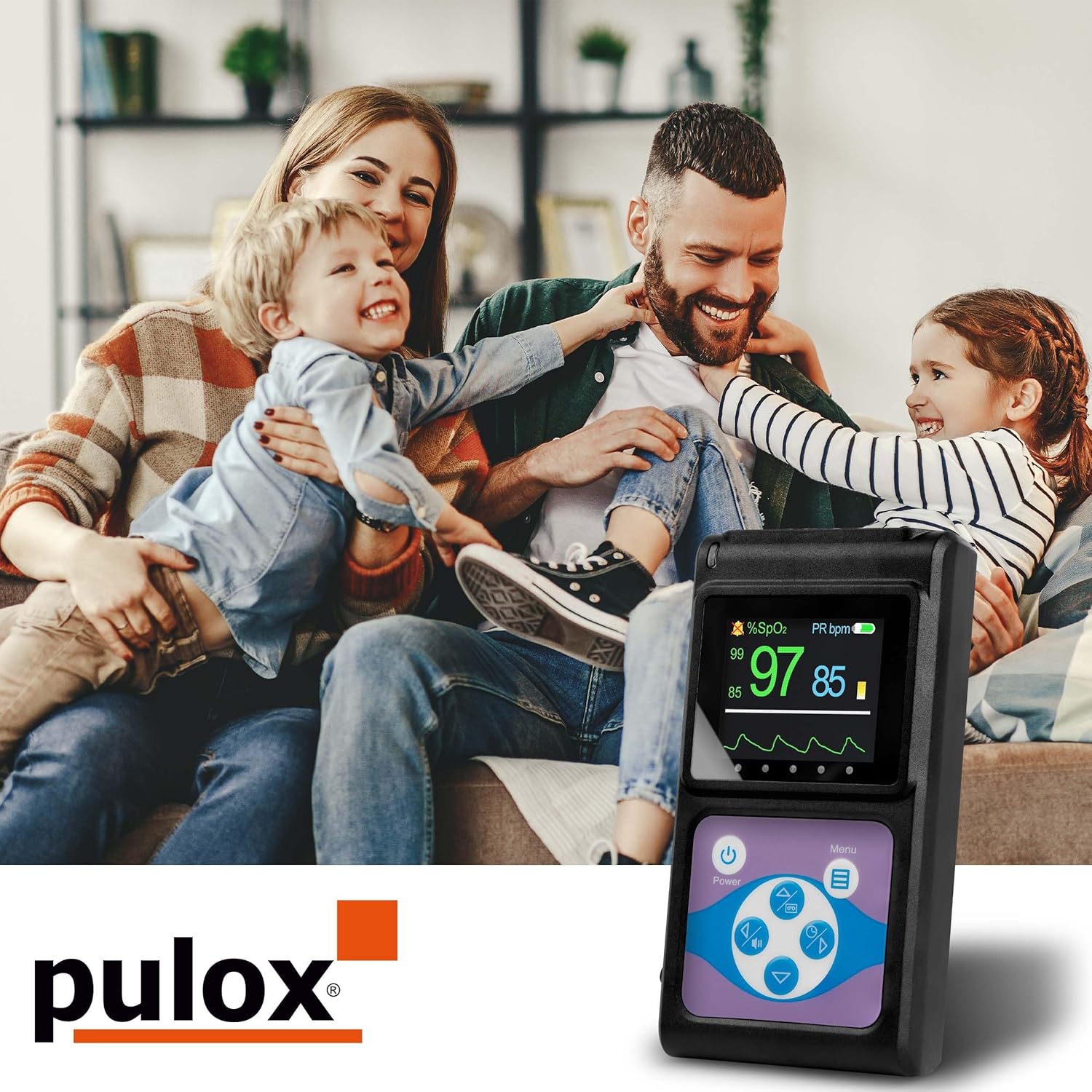Pulox Pulsoximeter PO-650A Handpuls- und SpO2-Messgerät mit externem Sensor zur Langzeitmessung mit Datenspeicher und akustischem Warnsignal – Bild 7