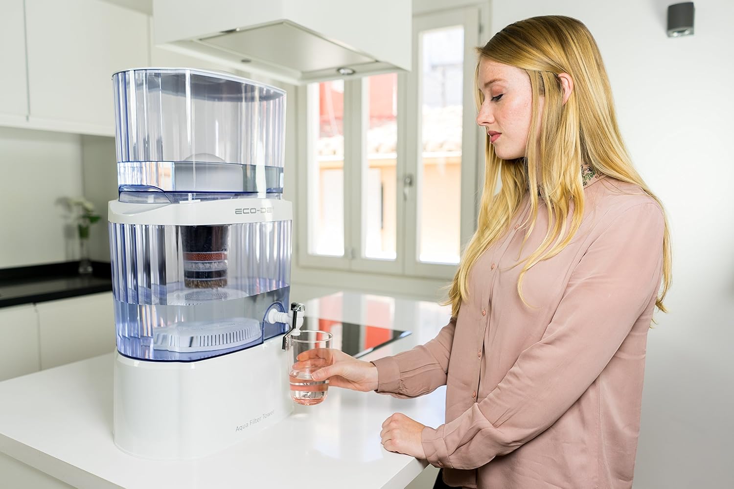 Aqua Filter Tower – Wasserbrunnen mit ECO-DE®-Filter und Luftreiniger – Bild 2