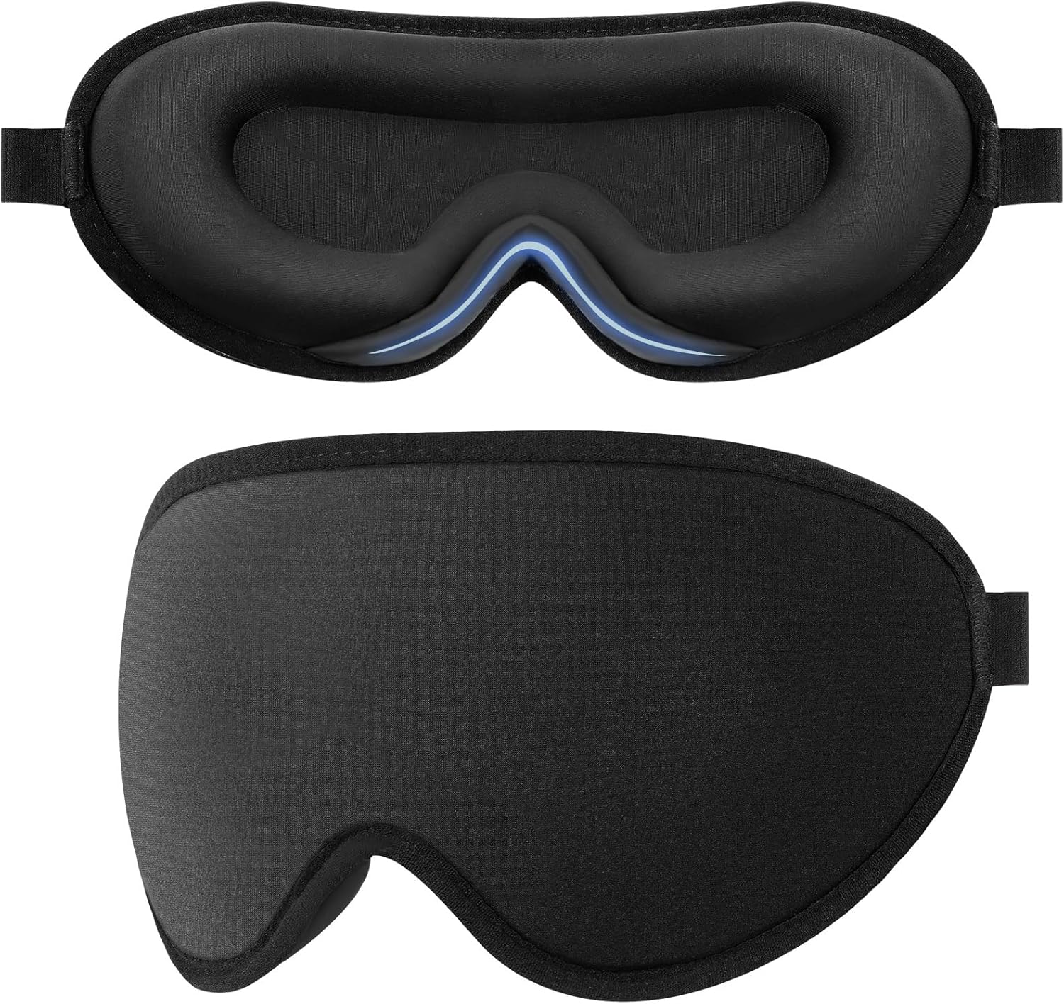 Schlafmaske, 1 x Schlafmaske mit verstellbarem Gummiband für Damen und Herren, Schlafmaske für Seitenschläfer, lichtblockierend und atmungsaktiv, 3D-Augenmaske für Reisen – Bild 9