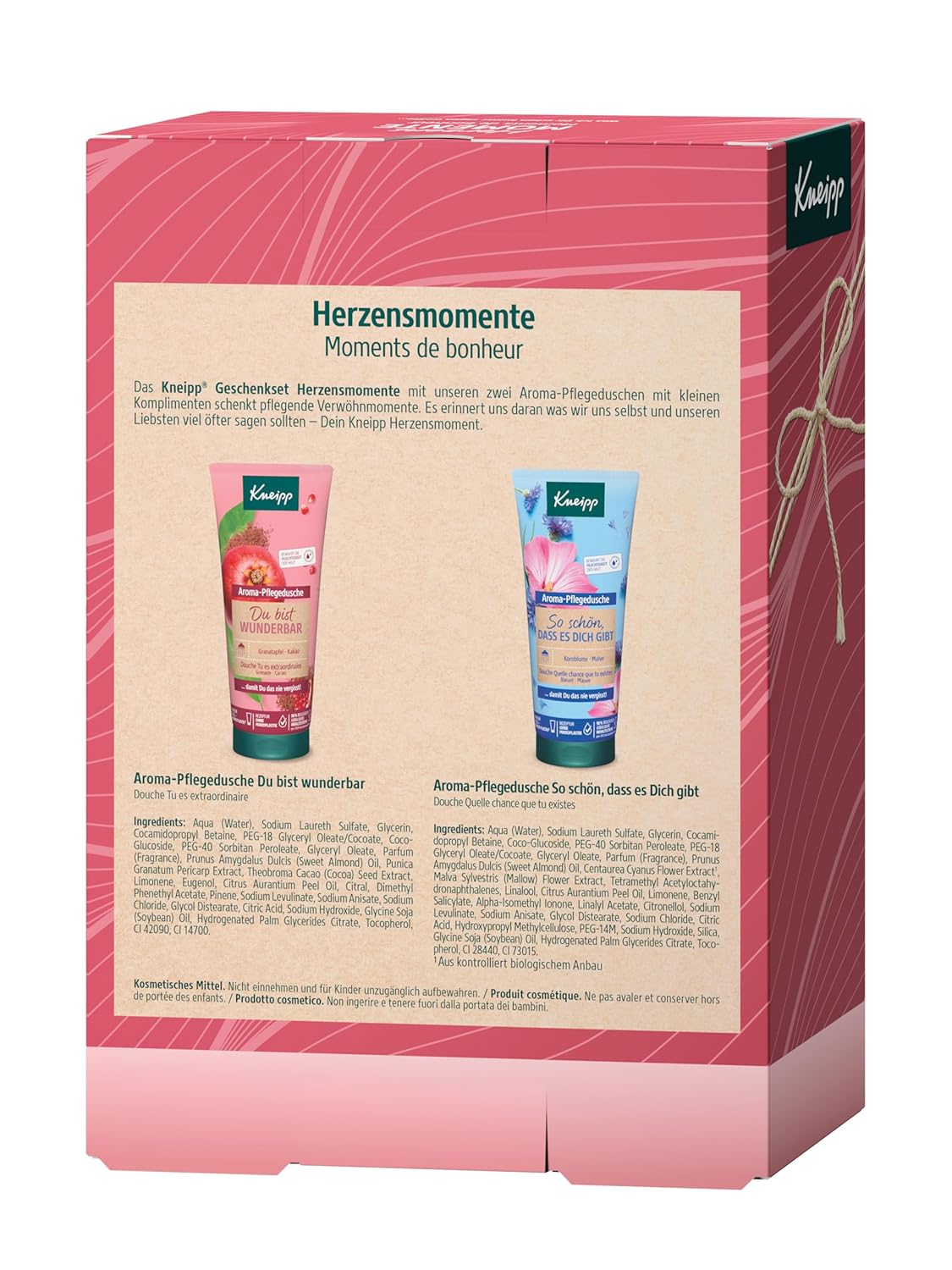 Kneipp Geschenkset Herzmomente – Geschenkpackung mit 2 Aroma-Pflegeduschen in Originalgröße von Kneipp – Schenken Sie Ihren Liebsten pflegende Verwöhnmomente – 2 x 200 ml – Bild 2