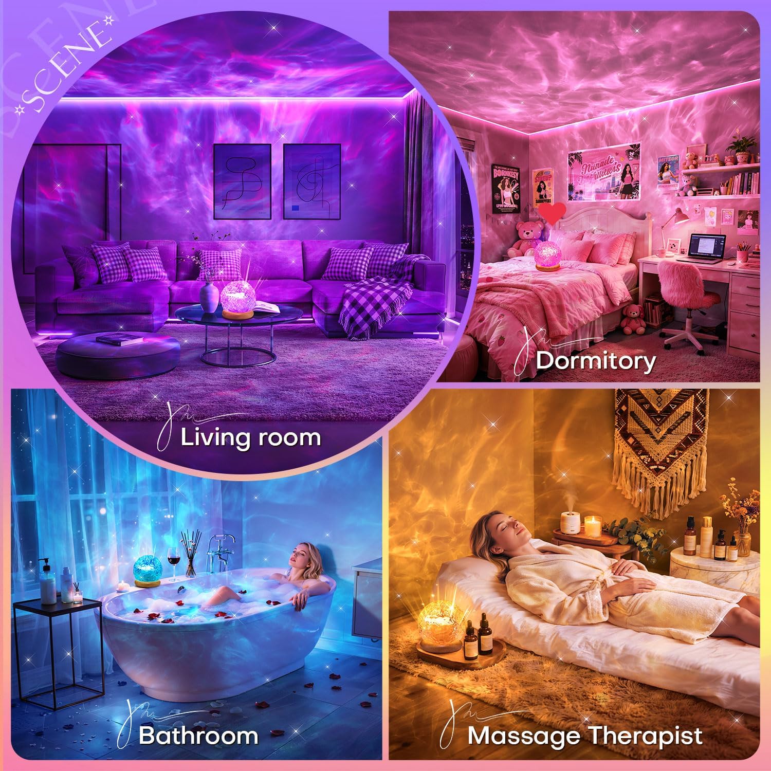 PIKOY Sternenhimmel-Projektor als Kristallkugel mit 18 RGB-Farben, dimmbar & Timer – eine Premium-Dekoration für Gaming & Schlafzimmer und das ideale Geschenk für Frauen & Männer & Kinder – Bild 5