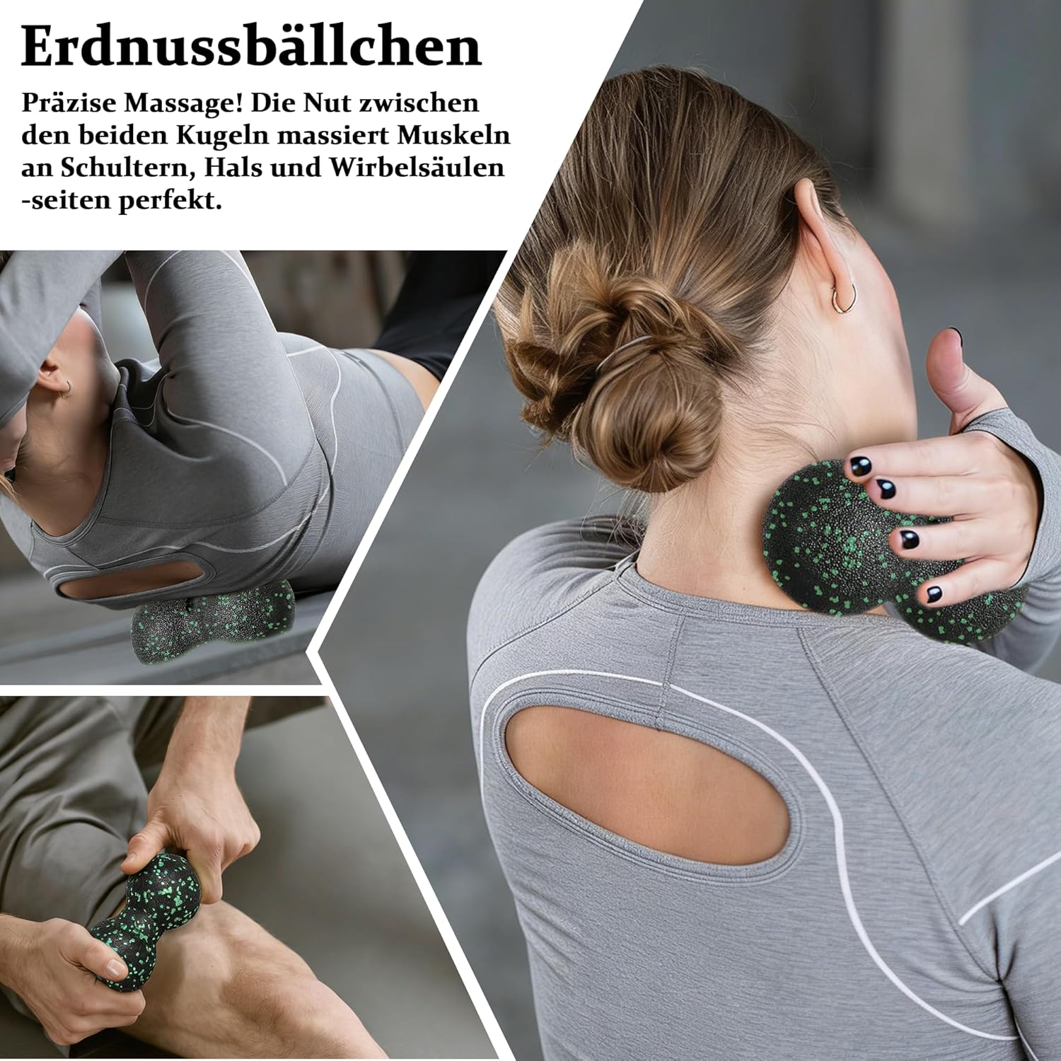 Faszienrolle Set Foam Roller Faszien Set mit Großer und Mini Faszienrolle Klein Faszienball und Duoball für Intensive Massage Faszien Training von Muskeln – Bild 7