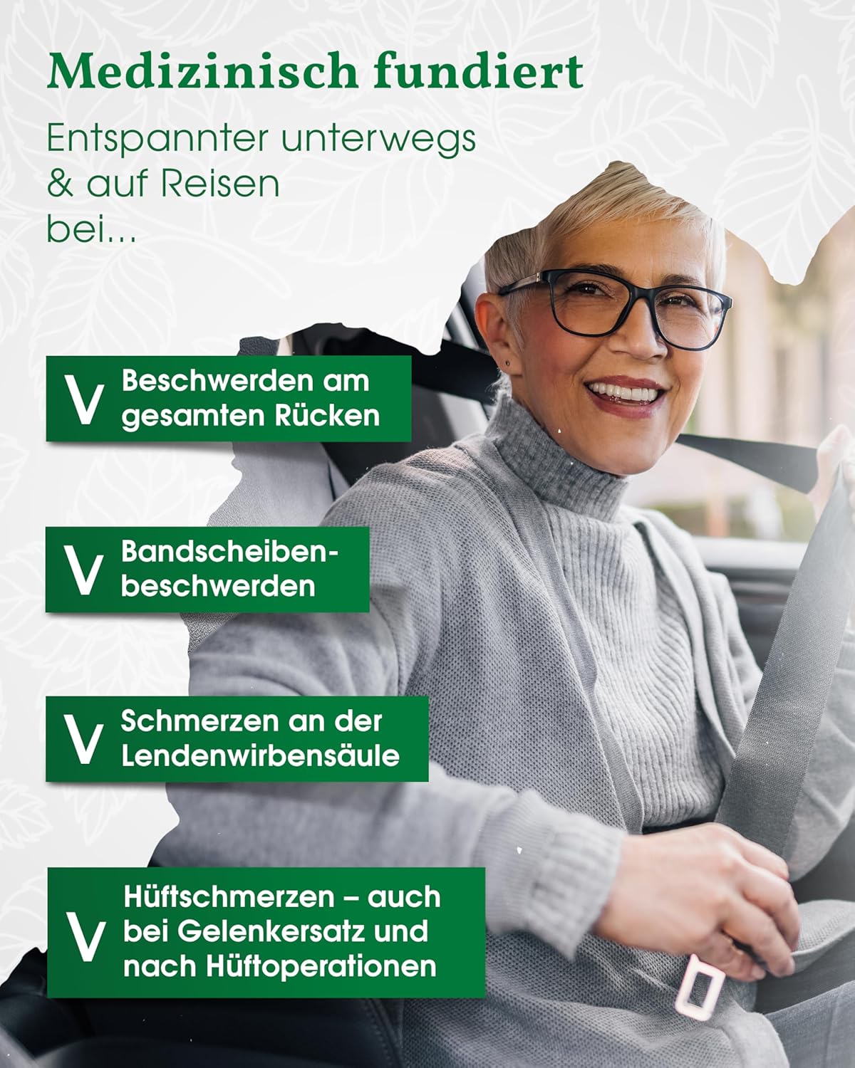 Orthopädisches Keilkissen Auto Anthrazit – Ergonomisches Sitzkissen für Fahrersitz & Beifahrersitz – Entlastet Rücken, Hüfte & Knie – Für aufrechtes, schmerzfreies Sitzen im Fahrzeug – Bild 3