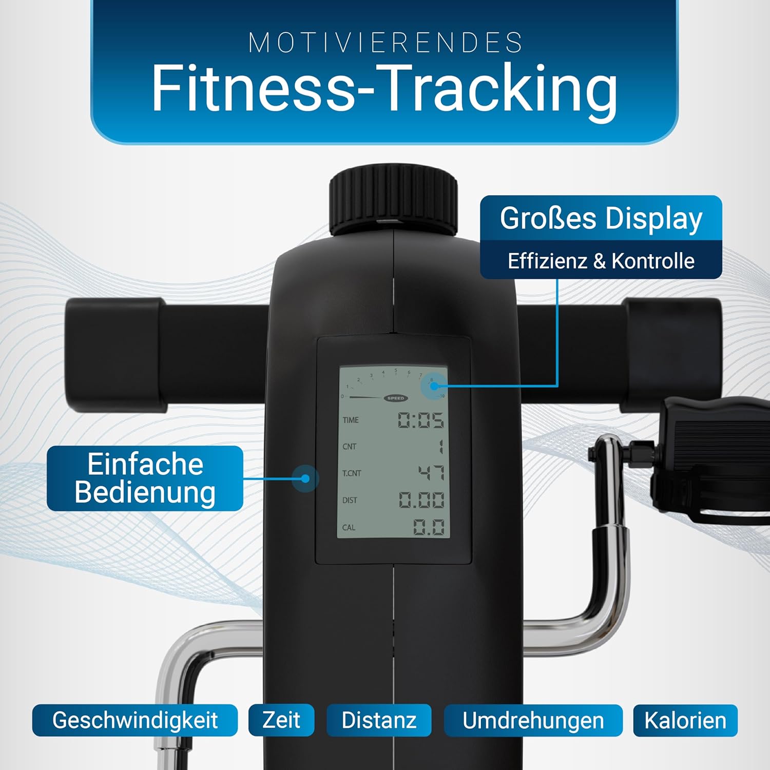 Juskys Sportivo Pedaltrainer, leiser Heimtrainer, Fitnessgerät, Senioren, Armtrainer, Beintrainer, Mini-Fahrrad für Zuhause – Bild 6