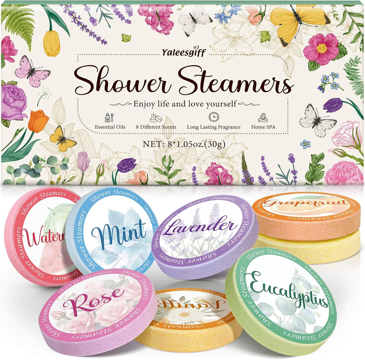 Geschenke für Frauen, Badebomben, Aromatherapie, Geburtstagsgeschenke für Frauen, Duschdampfer, Home SPA, natürliches ätherisches Öl für Muttertag, Geschenk für Mama (8 Stück)