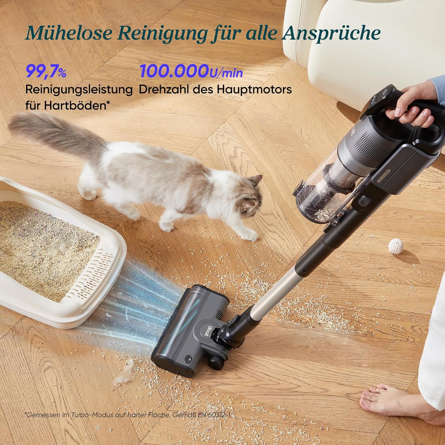 Levoit – Akku-Staubsauger – Laufzeit für 100㎡ – kabelloser Staubsauger – Staubsauger – 99,99 % HEPA-Filter – selbststehend – kein Verheddern – für Tierhaare/Teppich/Hartböden/Auto – LVAC-200 MAX – Bild 3