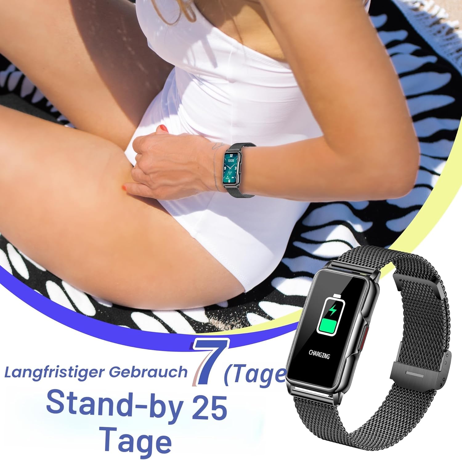 126+ Sportmodi Smartwatch Herren Damen 1,47 Zoll HD Smartwatch Fitnessuhr mit Bluetooth-Benachrichtigungen, Schrittzähler, Schlafmonitor, Herzfrequenzmesser, SpO2, IP68 Smartwatch für Android/iOS – Bild 7