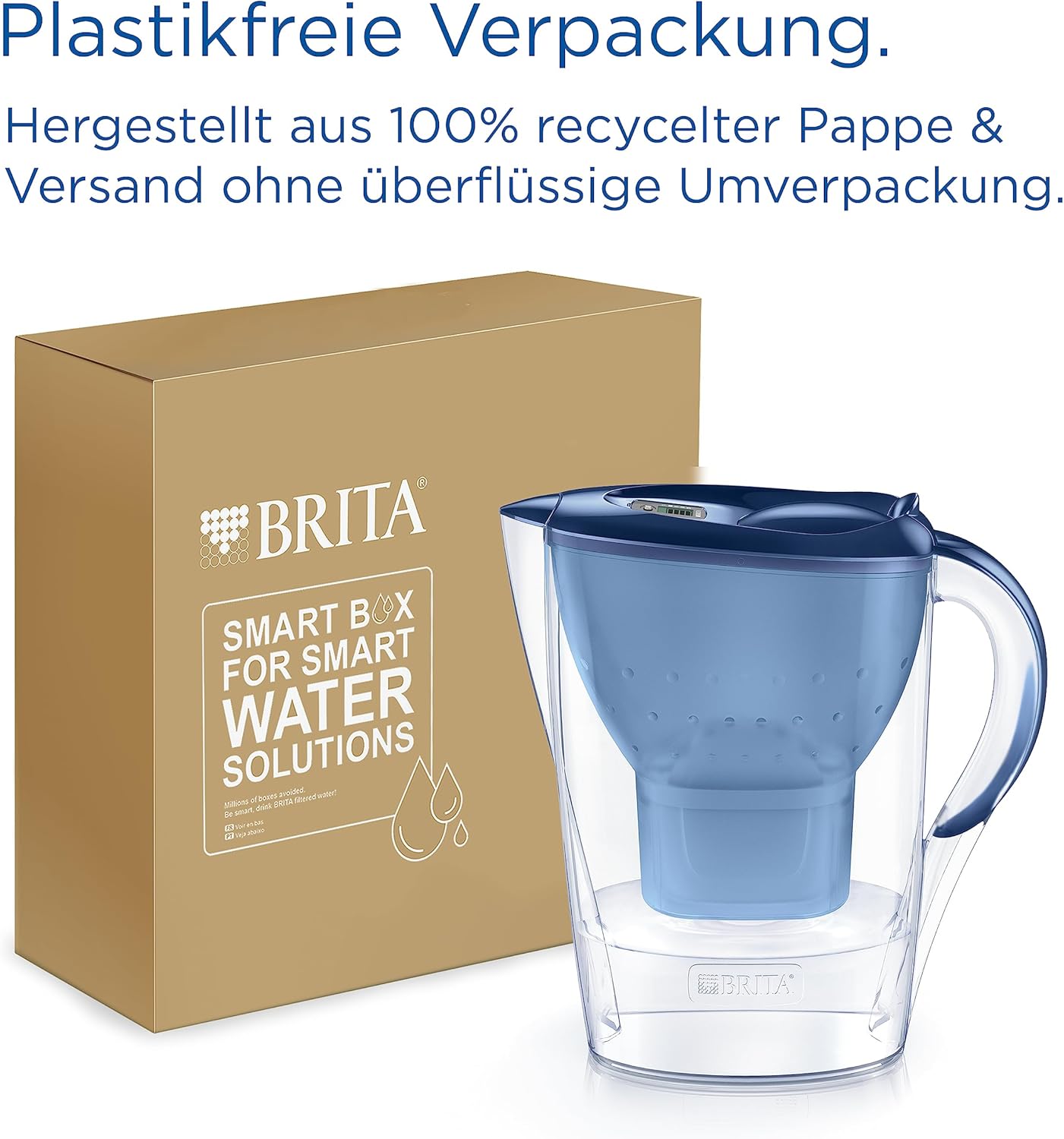 Brita Marella Wasserfilterkanne Blau (2,4 L) inkl. 3 x Maxtra Pro All-in-1-Kartusche – Filter zur Reduzierung von Kalk, Chlor, Blei, Kupfer und geschmacksstörenden Substanzen im Wasser – Bild 6