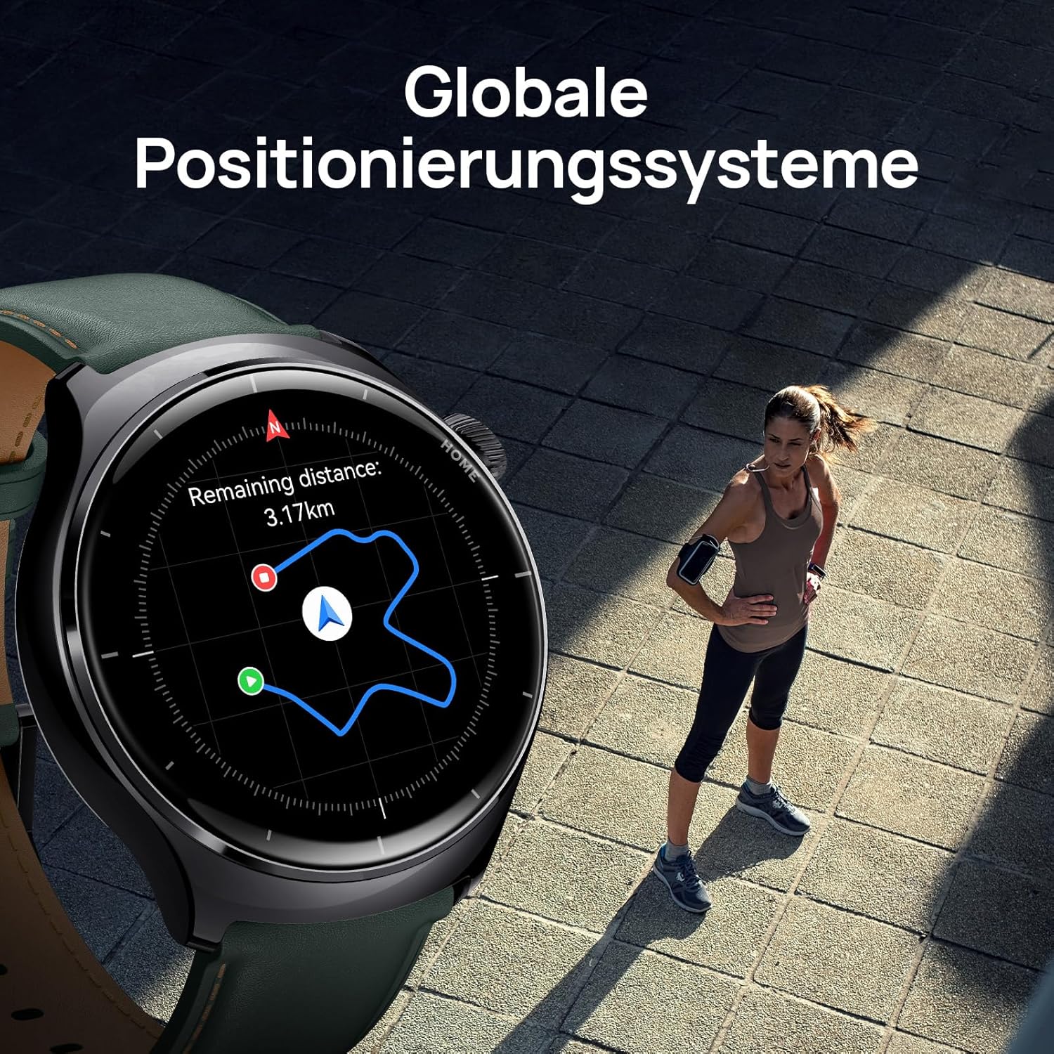Mibro Lite3 Pro Smartwatch GPS Herren Damen rund 45 mm, AMOLED 1,32 Zoll Fitness-Tracker, 5ATM wasserdicht, Herzfrequenz Schlaf SpO2 VO2 Max, Bluetooth-Anrufe, 15 Tage lange Akkulaufzeit (Dunkelgrün) – Bild 4