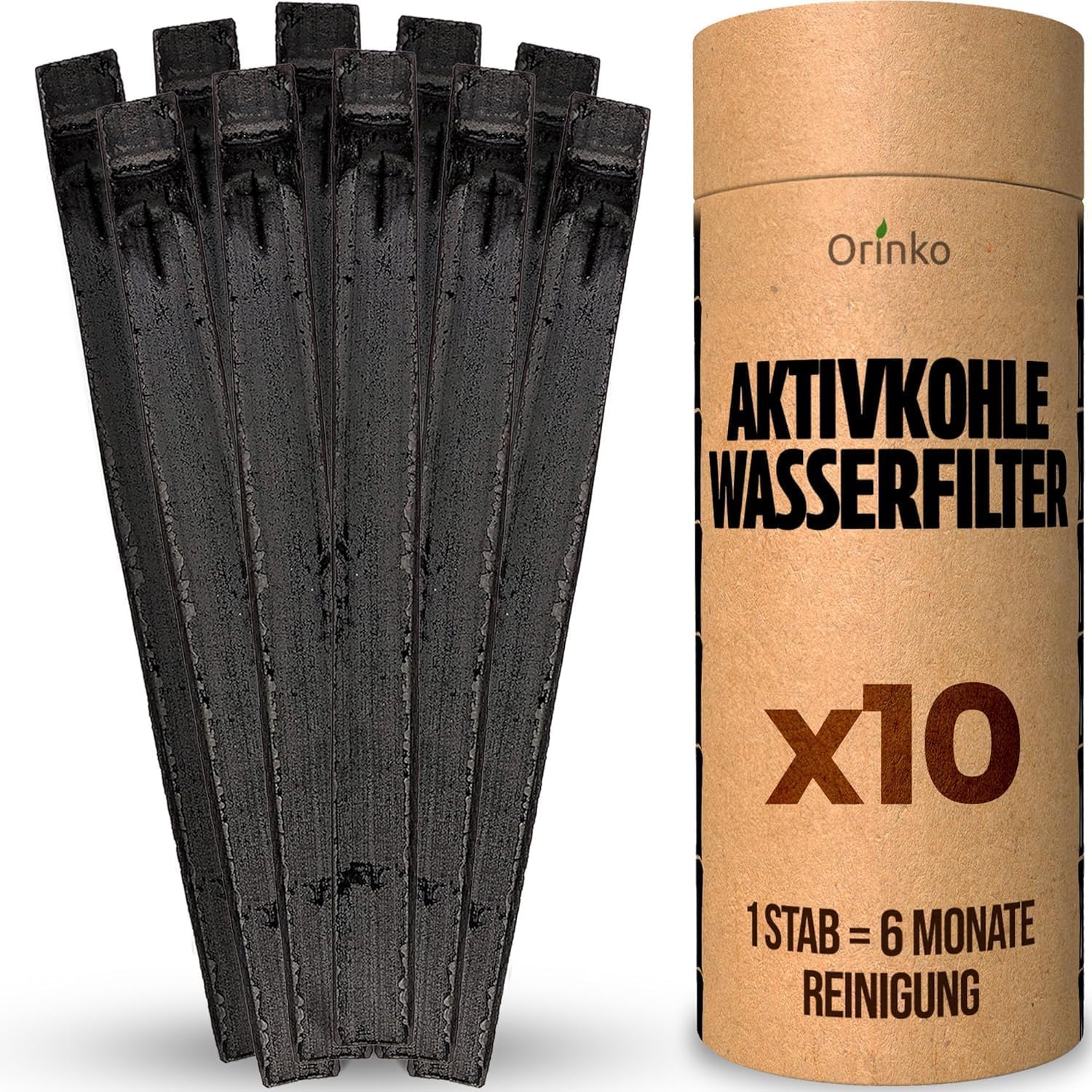 ORINKO Aktivhole Takesumi Binchotan x10 Japanische Aktivkohle zur Trinkwasserfilterung, nachhaltiger Kohlefilter für reines Wasser, umweltfreundliche Holzkohle für natürlichen Genuss