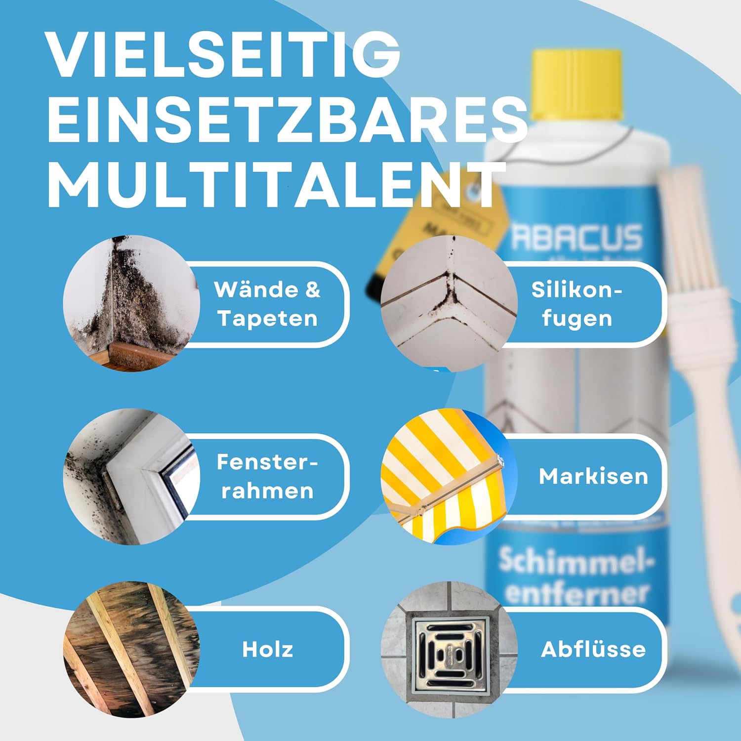 ABACUS Schifo 2432 Schimmel-Entferner-Gel mit Pinsel, Anti-Schimmel mit Haftwirkung gegen Schimmel und Stockflecken, konzentriertes Anti-Schimmel-Gel wirkt innerhalb von Minuten, 1 x 500 ml – Bild 4