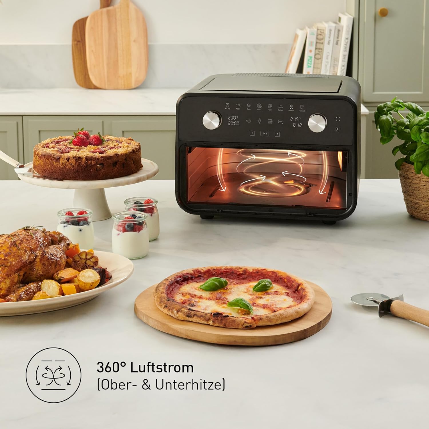 Panasonic NF-BC1000 Flex Heißluftfritteuse mit Sichtfenster, XL flexibler Garkorb, herausnehmbare Trennwand für 2 Kochzonen, 9,6 Liter, 30–230 °C, sanfter Dampf, 8 Voreinstellungen, leicht zu reinigen, Schwarz – Bild 14