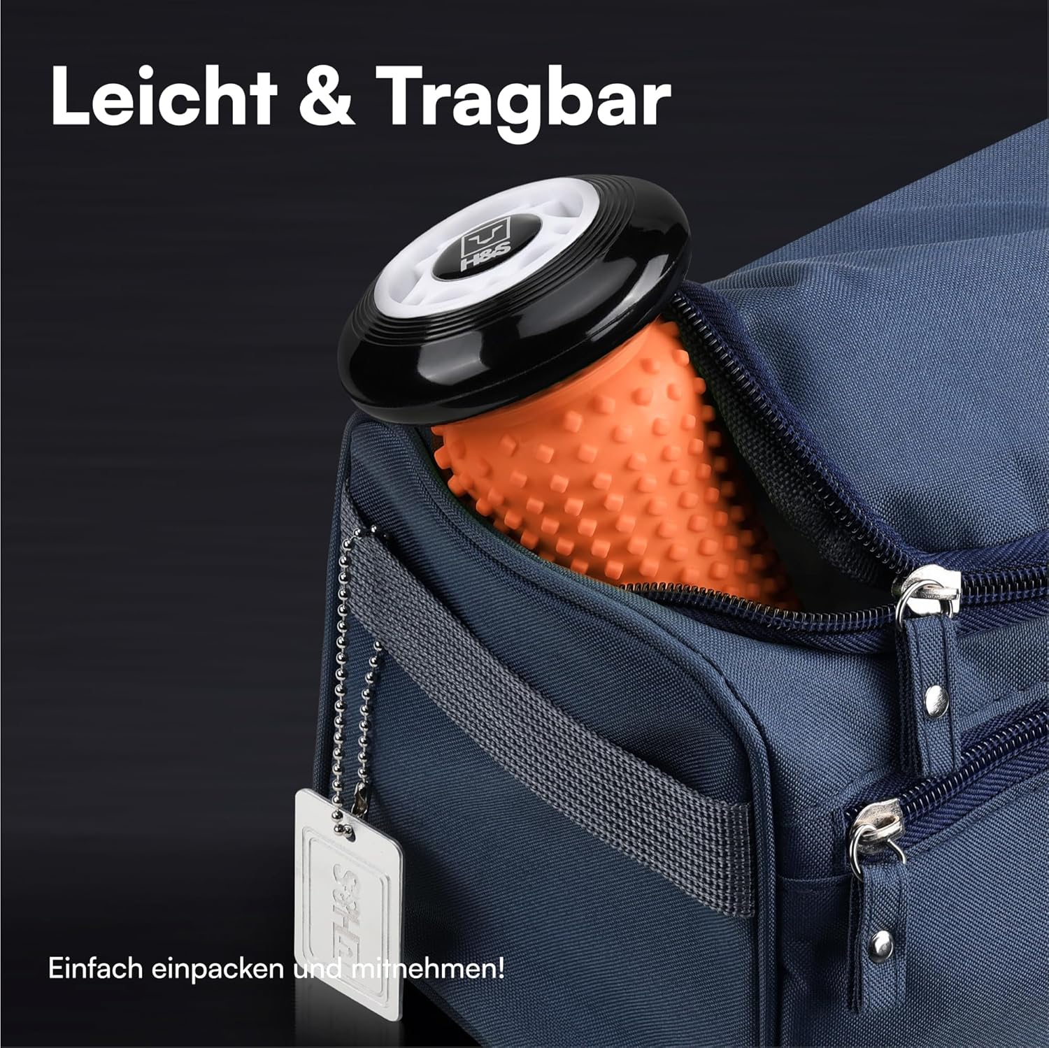 H&S Fußmassage-Igelball – Faszienroller Fuß – Fußmassagerolle zur Faszienmassage – Rolle für Hand und Fuß aus Silikon mit Noppen zum Stressabbau und Entspannung – Orange – Bild 6