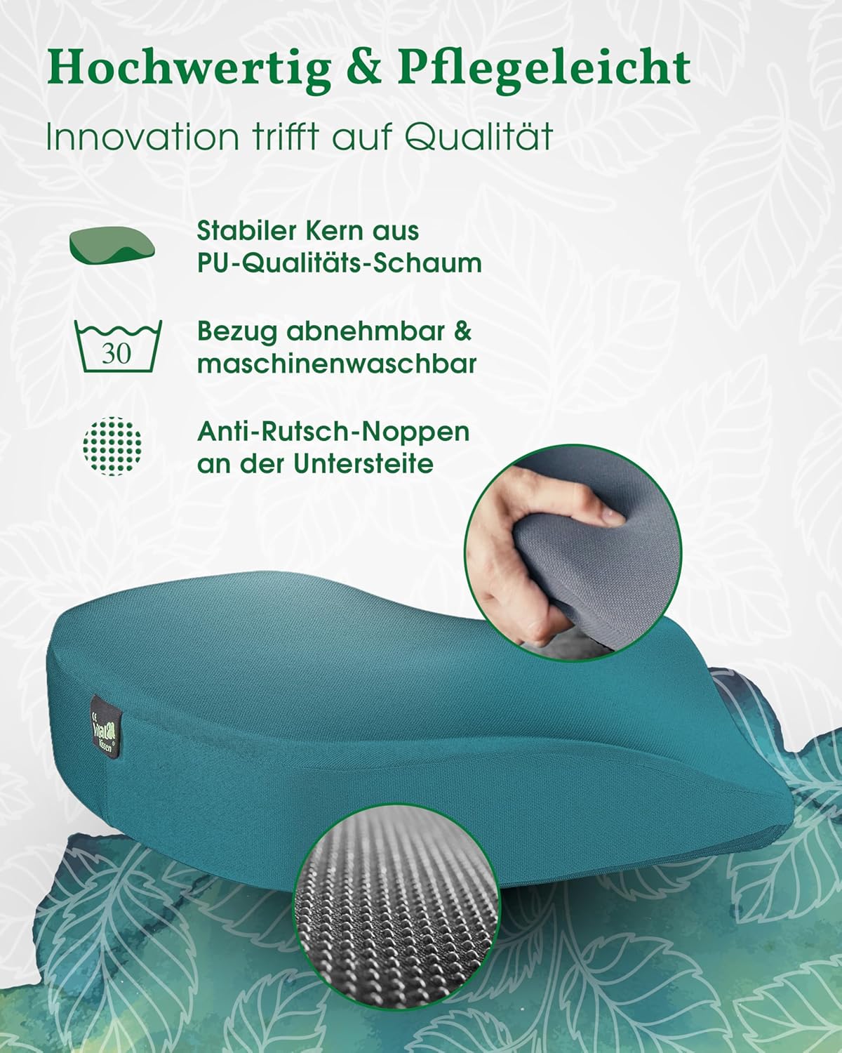 Hüftkissen – Das Original Orthopädisches Sitzkissen – Ergonomisches Keilkissen für Bürostuhl & Stuhl – Entlastet Rücken, Hüfte, Knie & LWS – Gegen Schmerzen & aufrechtes Sitzen – Bild 4