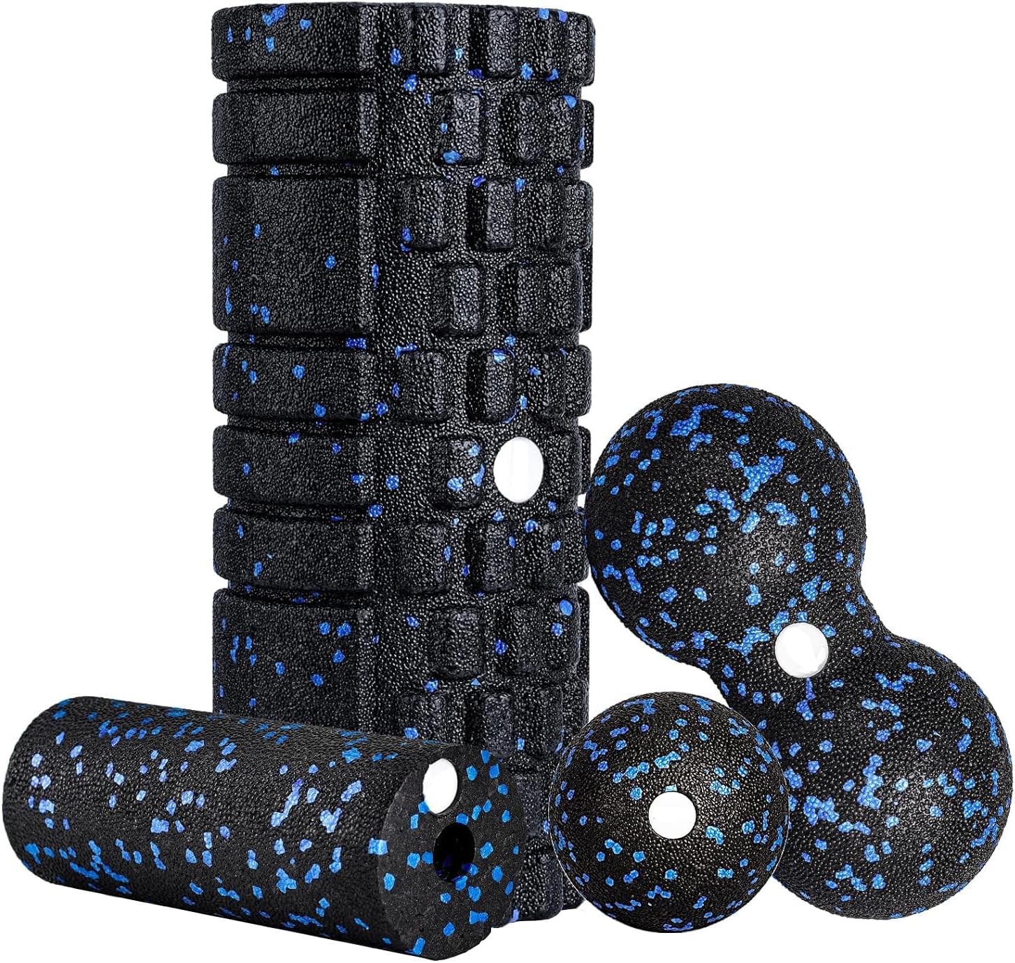 3D-Faszienrollen-Set, Schaumstoffrolle, Faszien-Set mit Faszienball, Mini-Faszienrolle klein und Duoball für Yoga, Faszientraining der Muskeln