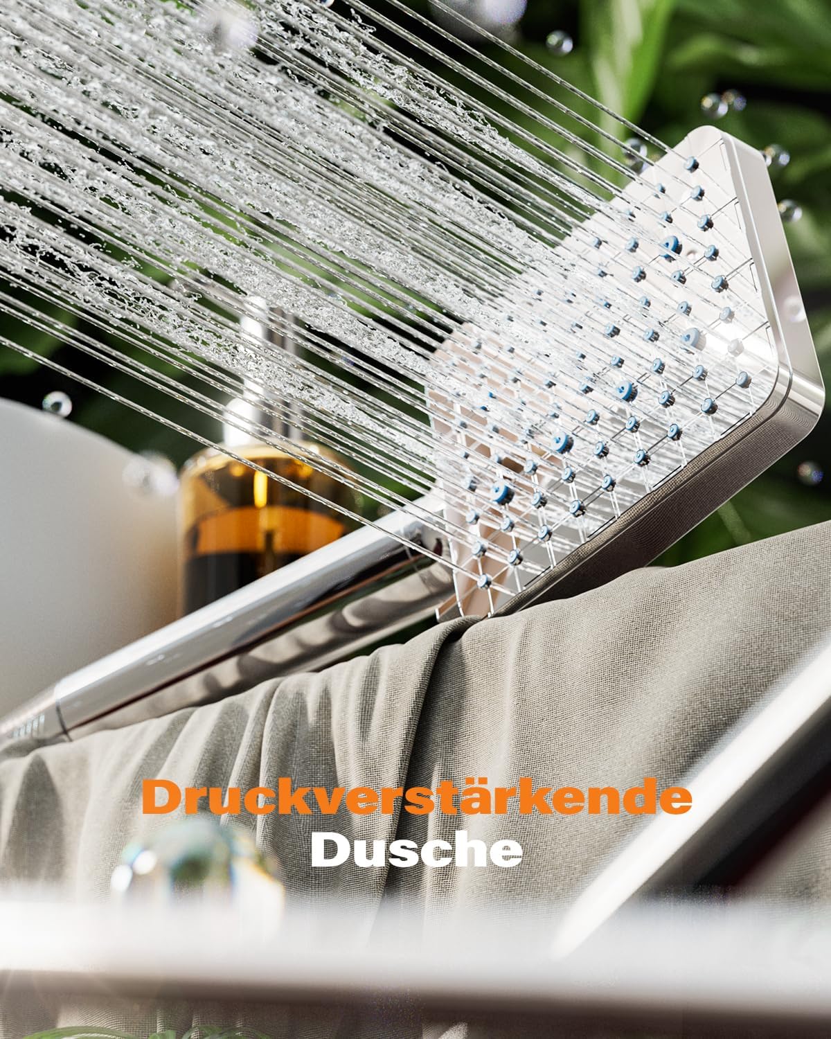 Cobbe Duschkopf mit Filter für hartes Wasser, Hochdruck-Handbrause, quadratischer Duschkopf mit 20-Stufen-Filter, 6 Strahlarten, entfernt Chlor und Schwermetalle, Chrom – Bild 5