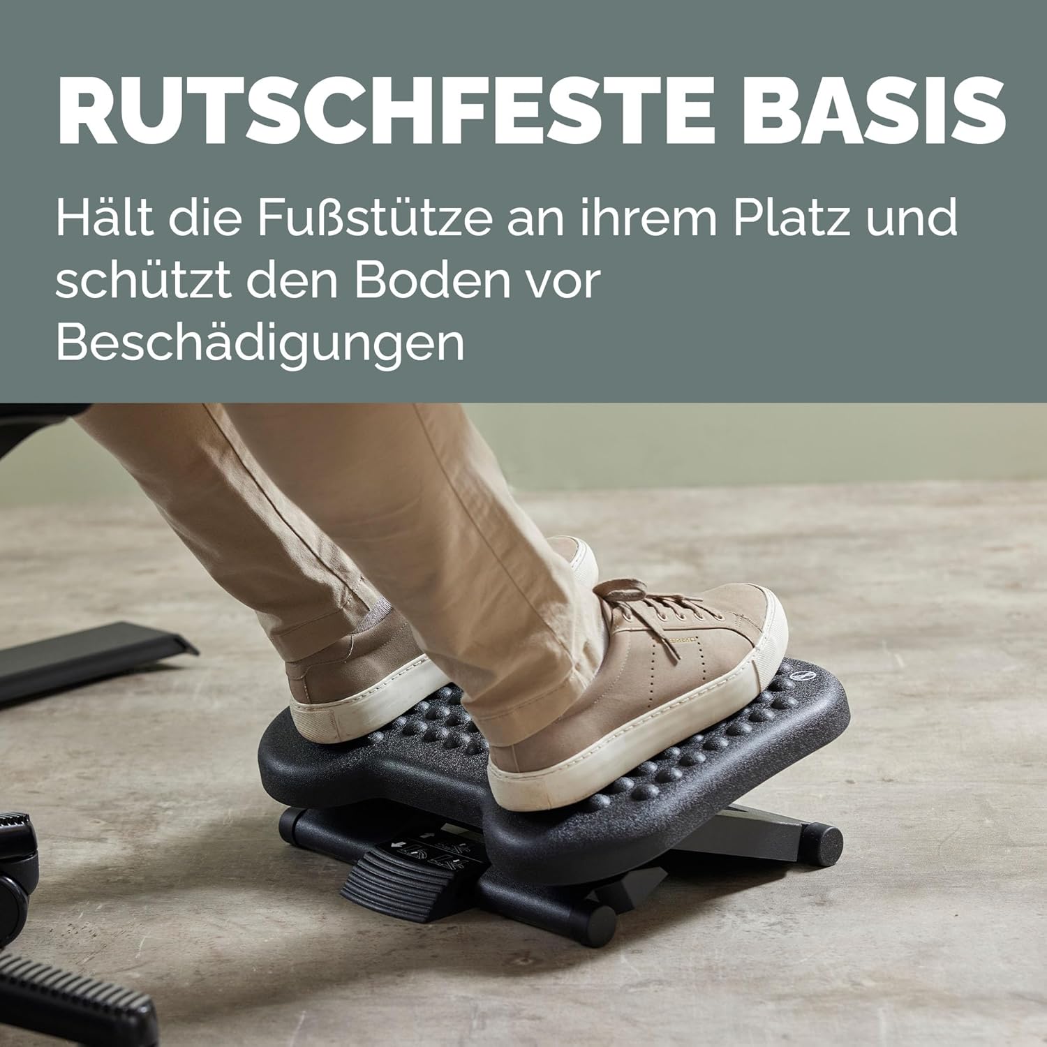 Fellowes Everyday Plus Fußstütze – Ergonomische Fußstütze mit rutschfester Unterseite – Ideal für unter dem Schreibtisch – Fußstützenhocker für Büro oder Zuhause – Verbessert den Sitzkomfort – Schwarz – Bild 7