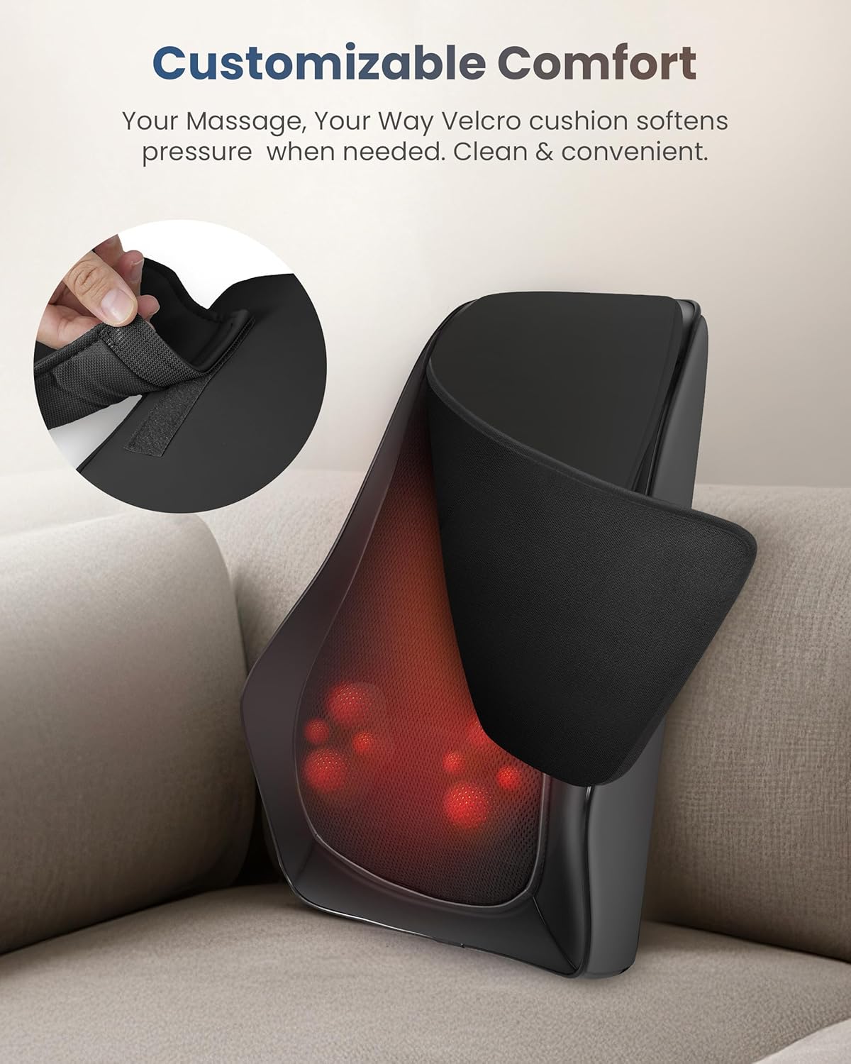 COMFIER Massagegerät, Nackenmassagegerät mit Wärme, Shiatsu-Massagegerät, 4D-Knet-Rückenmassagegerät, Linderung von Muskelschmerzen für Nacken, Rücken, Beine, Geschenke für Männer, Frauen – Bild 8