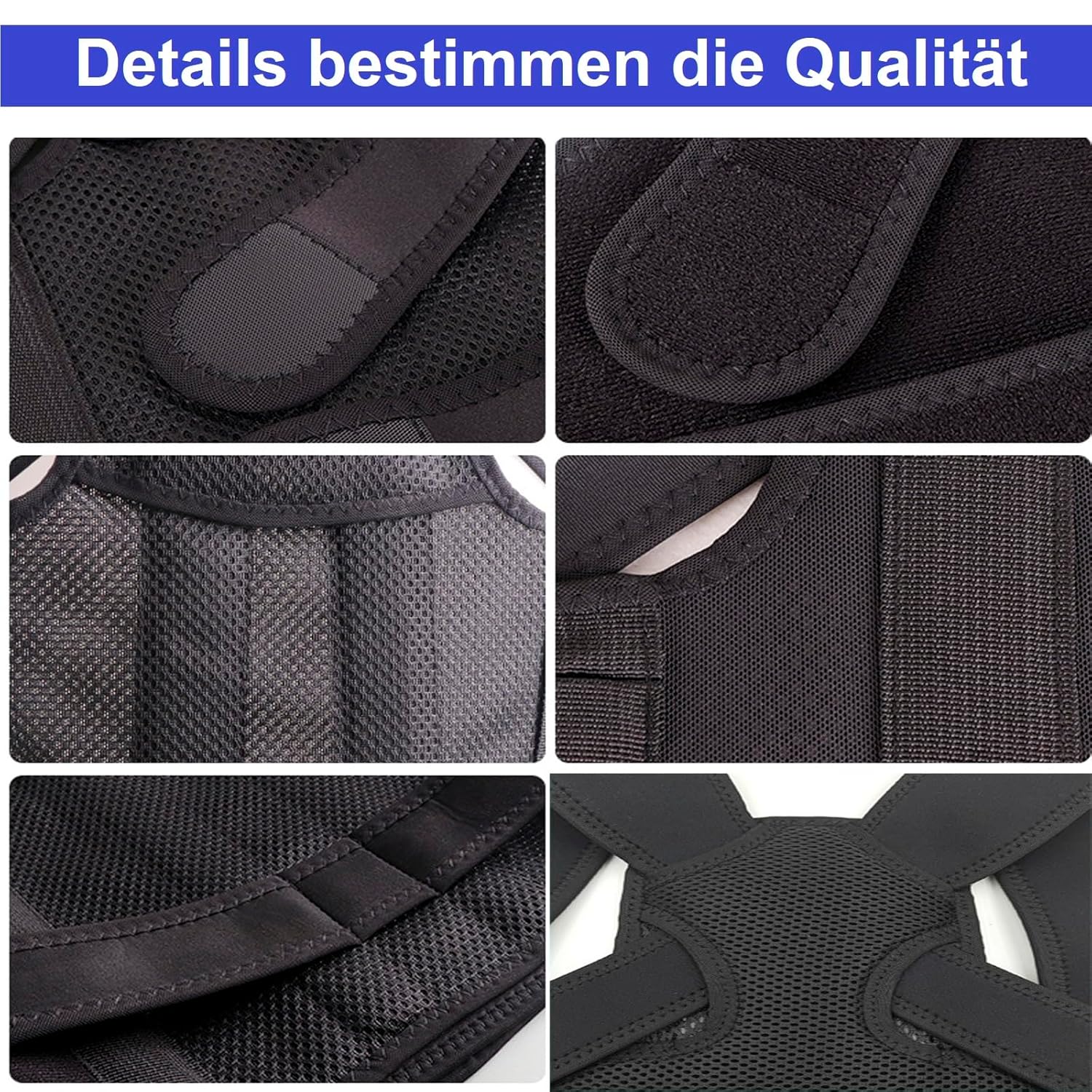 Rückenglätter, bequemer und verstellbarer Rückenstützgürtel, Haltungskorrektur für den Rücken für Männer und Frauen, öffnen Sie Ihre Schultern (Schwarz 01, L) – Bild 5
