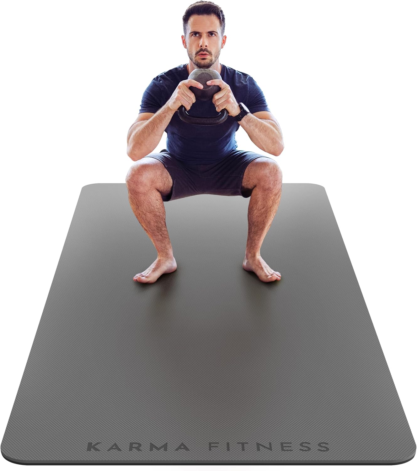Große Trainingsmatte – extra breite und extra dicke Yogamatte für Männer und Frauen (183 cm x 80 cm x 10 mm) – rutschfeste TPE-Fitness-Gymnastikmatte für Heim-HIIT-Workouts, Pilates, Gymnastik