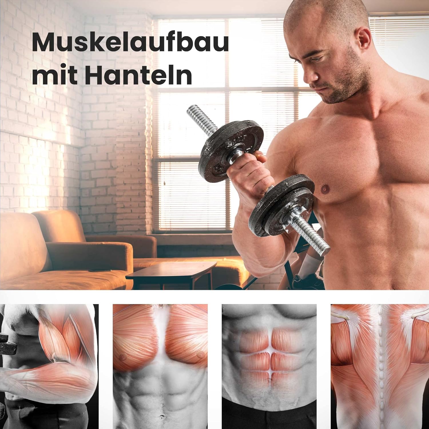 Hop-Sport Guss-Hanteln Set Hanteln 10 kg 15 kg 20 kg 30 kg 40 kg 60 kg Gewichte – Bild 6