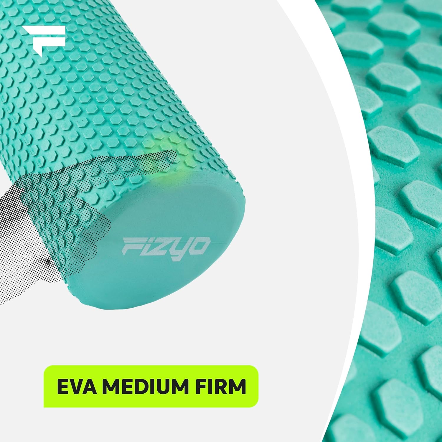 Fizyo Faszienrolle, Pilates-Rolle für Faszienmassage, Yoga-Rolle für Wirbelsäule, EVA-Faszienrolle für Fitness, Yoga & Rehabilitation, Grün, 30 x 15 cm – Bild 6