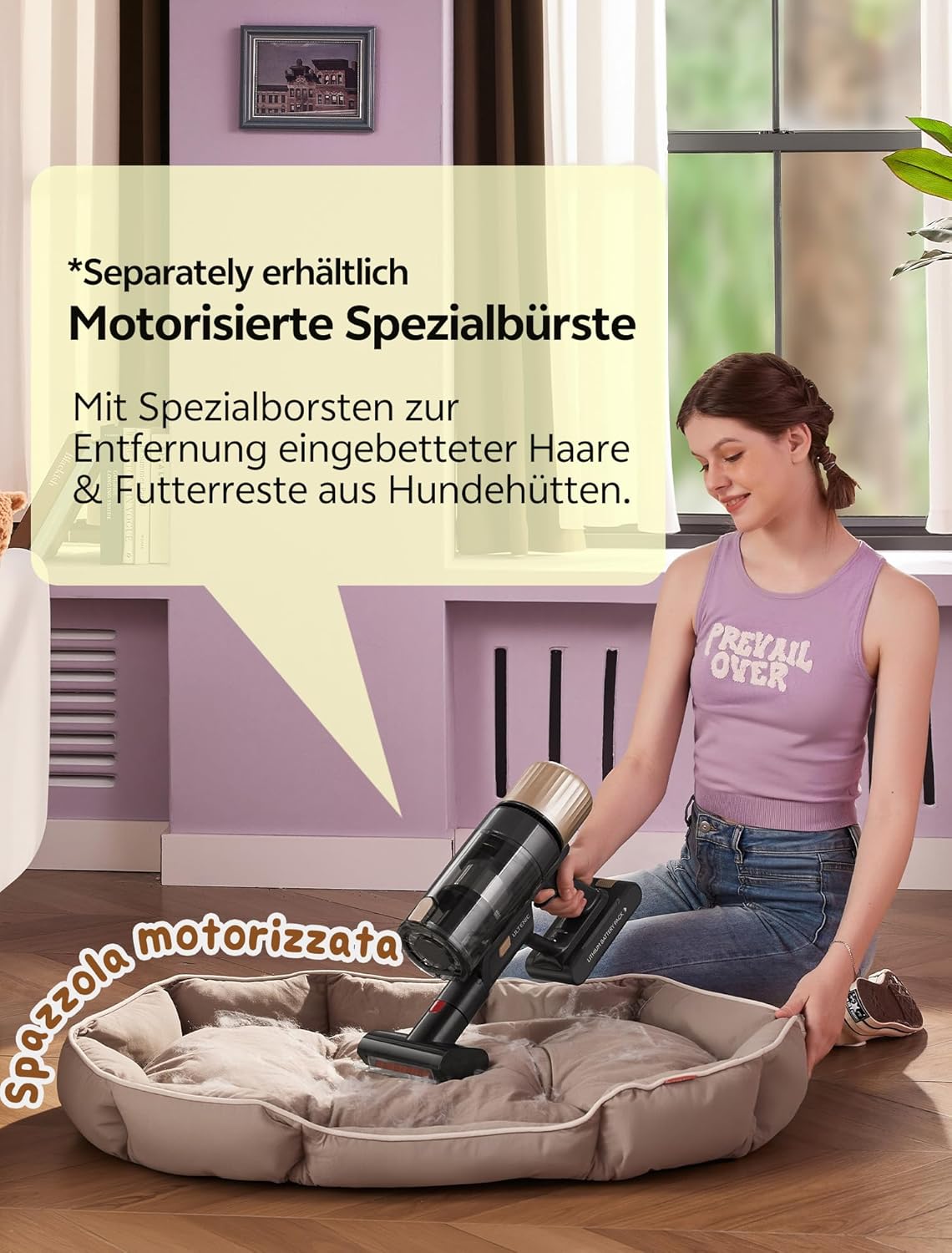 Ultenic Akku-Staubsauger, 600 W/55.000 Pa/65 Min., kabelloser Staubsauger mit GreenEye-Technologie, Teleskoprohr & freistehend, 6-lagiger Filter, Anti-Tangle-Bürste, für Tierhaare, Teppiche, Hartböden – Bild 13